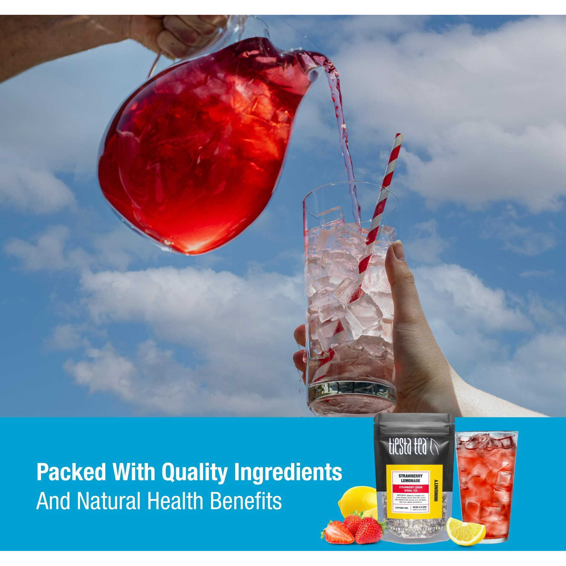 Tiesta Tea - Iced Tea Sampler Set, High To No Caffeine, Loose Leaf Variety Pack With 5 Base Flavors & 3 Assorted Flavors - 8 Resealable Sample Pouches