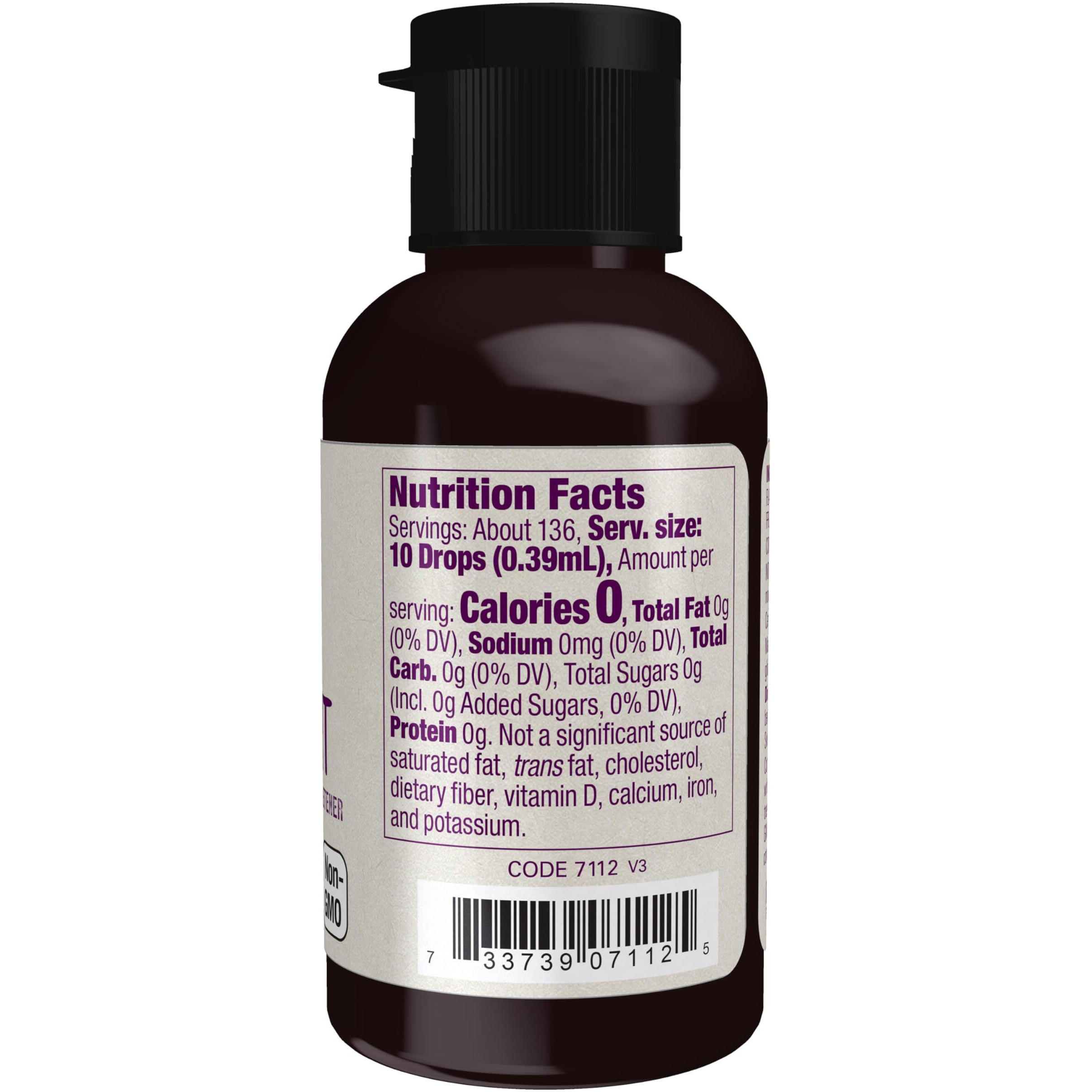 Now Foods, Organic Liquid Monk Fruit, Zero-Calorie Sweetener, Caramel, 1.8-Ounce