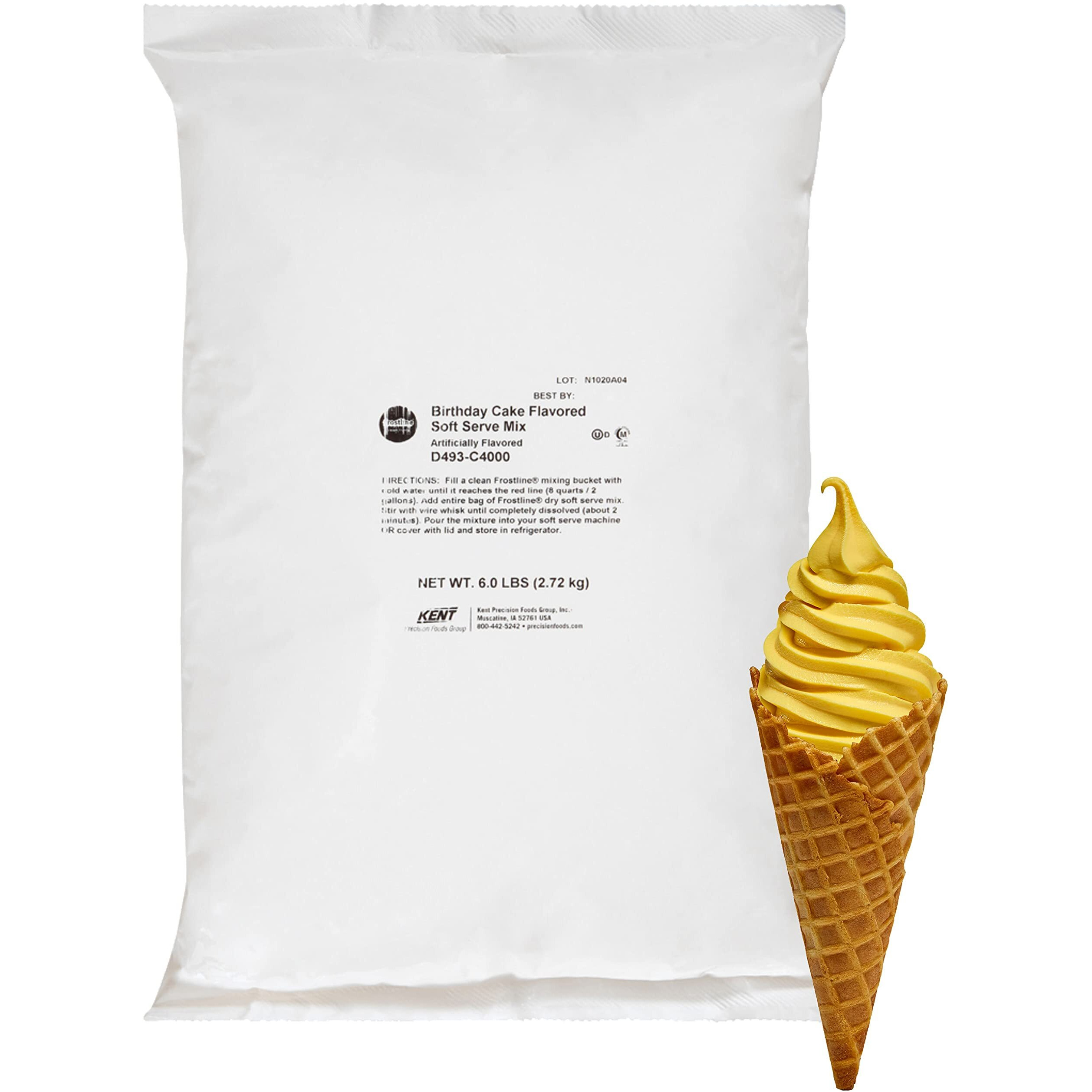 Frostline Soft Serve Ice Cream Mix, Birthday Cake, 6 Lb (Pack Of 6)