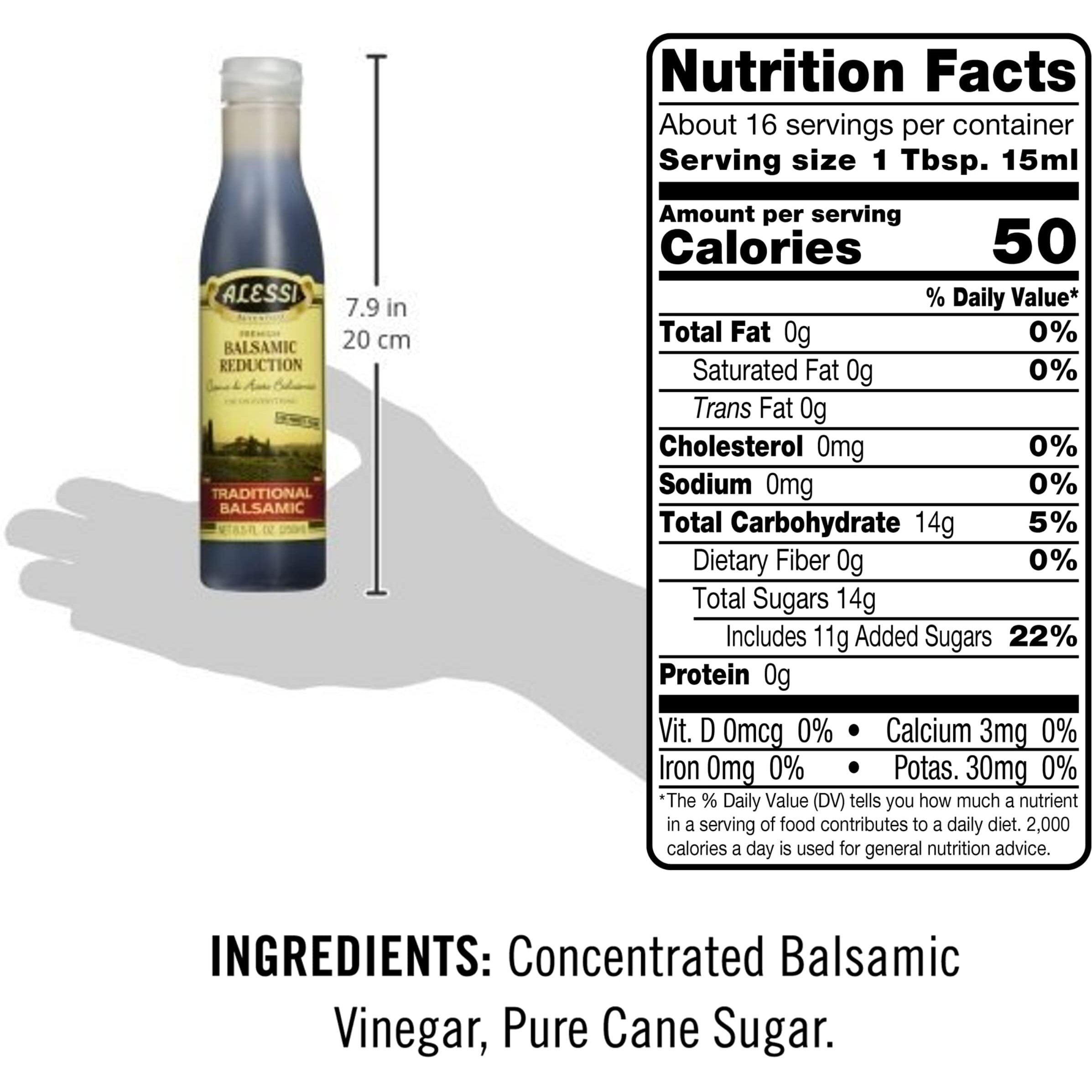 Alessi Balsamic Vinegar Reduction, Autentico From Italy, Ideal On Caprese Salad, Fruits, Cheeses, Meats, Marinades, Traditional Balsamic (Traditional Balsamic, 8.5 Fl Oz (Pack Of 6))