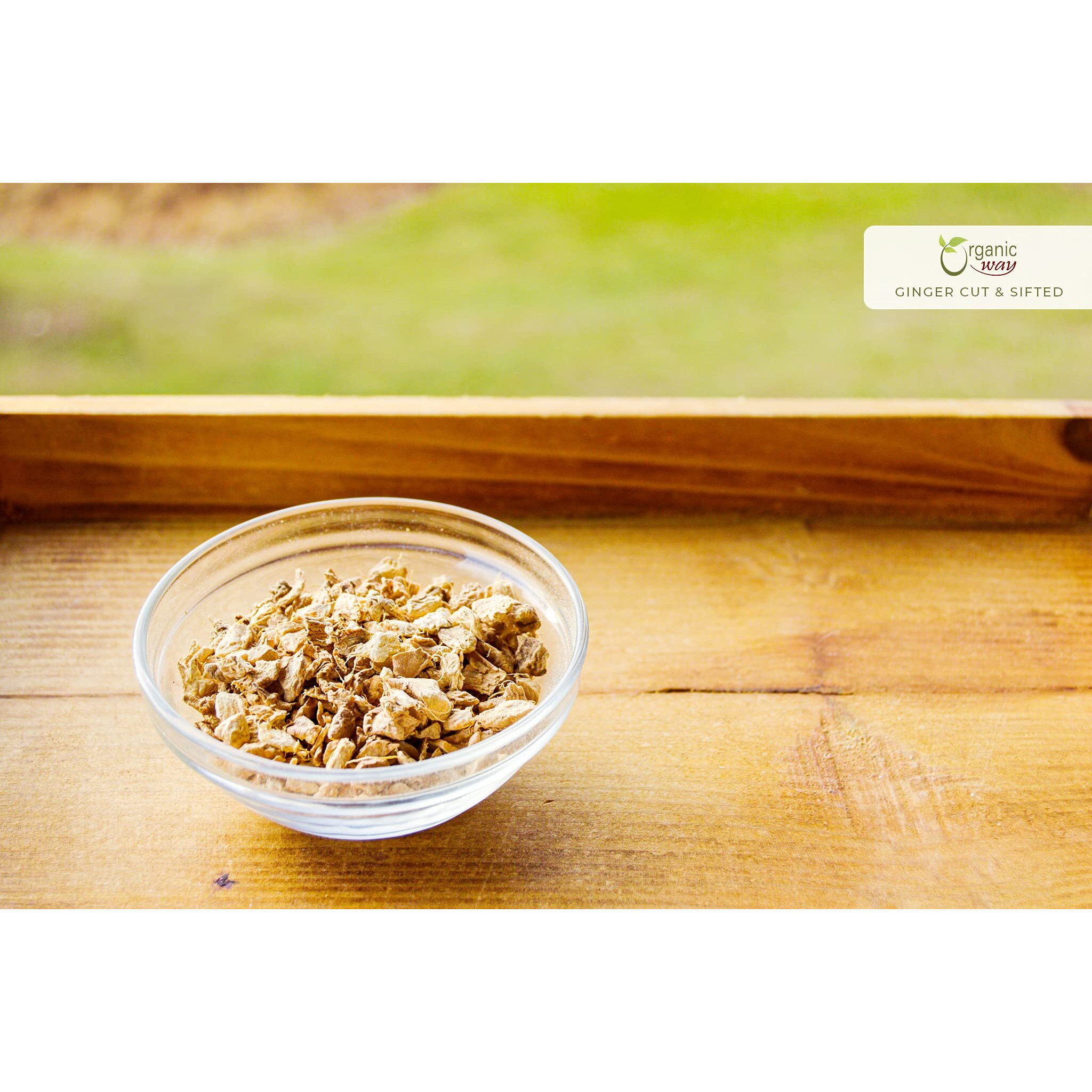 Organic Way Premium Dried Ginger Root Cut & Sifted (Zingiber Officinale) - Organic & Kosher Certified | Raw, Vegan, Non Gmo & Gluten Free | Usda Certified | Origin - India (1/2 Lbs)