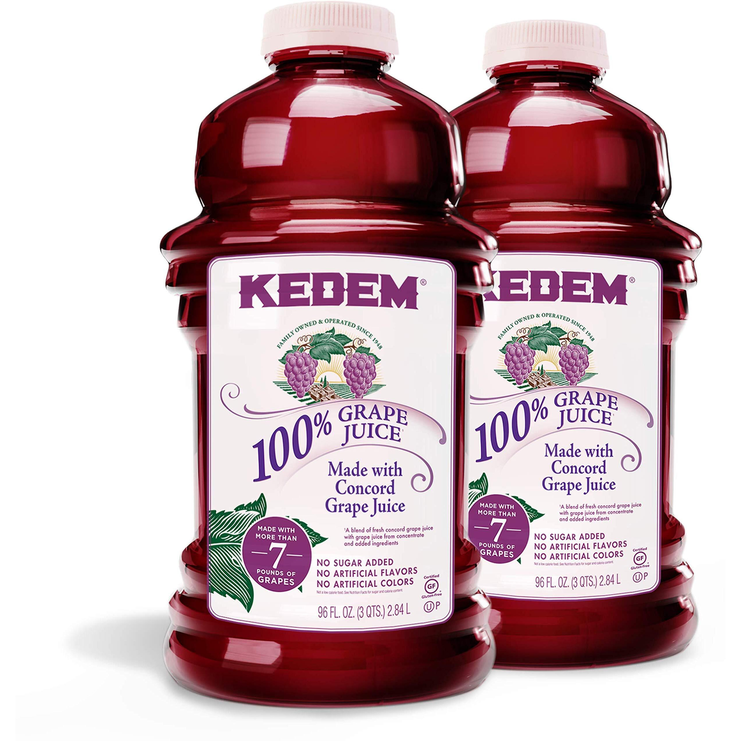 Kedem Concord Grape Juice, 100% Juice, 96 Oz (2 Pack) No Sugar Added, No Artificial Flavors Or Colors