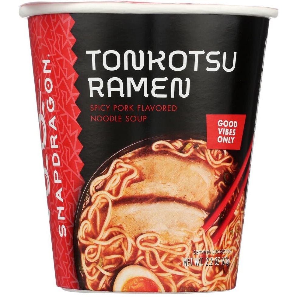 Snapdragon Spicy Tonkotsu Ramen Cups | Rich Pork Flavor Broth With Authentic Ramen Noodles And Chili Garlic Oil | Authentic Flavors | Kyushu-Style | 2.2 Oz (6 Pack)