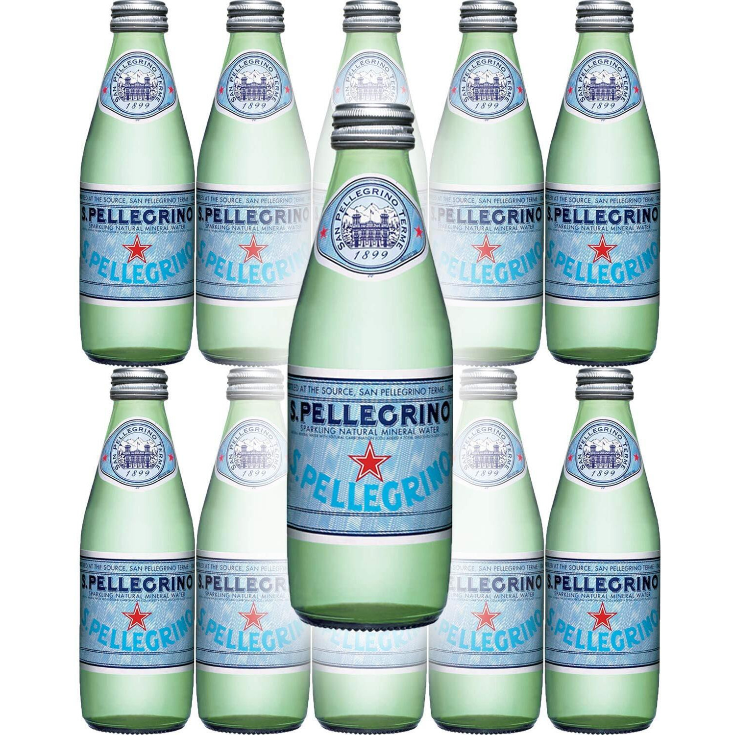 San Pellegrino Sparkling Natural Mineral Water, 8.45Oz Glass Bottle (Pack Of 10)