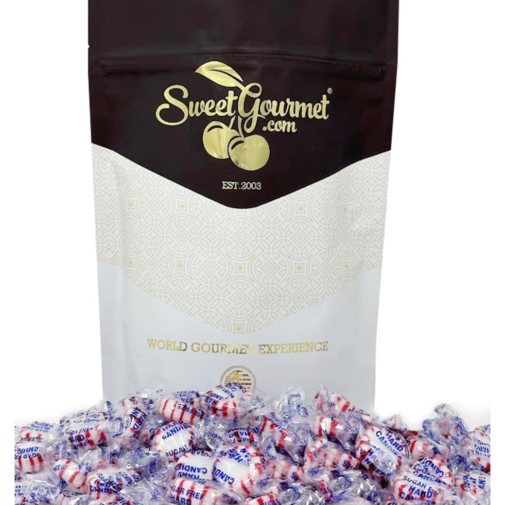 Sweetgourmet Sugar-Free Peppermint Starlights | Naturally Flavored | 2 Pounds