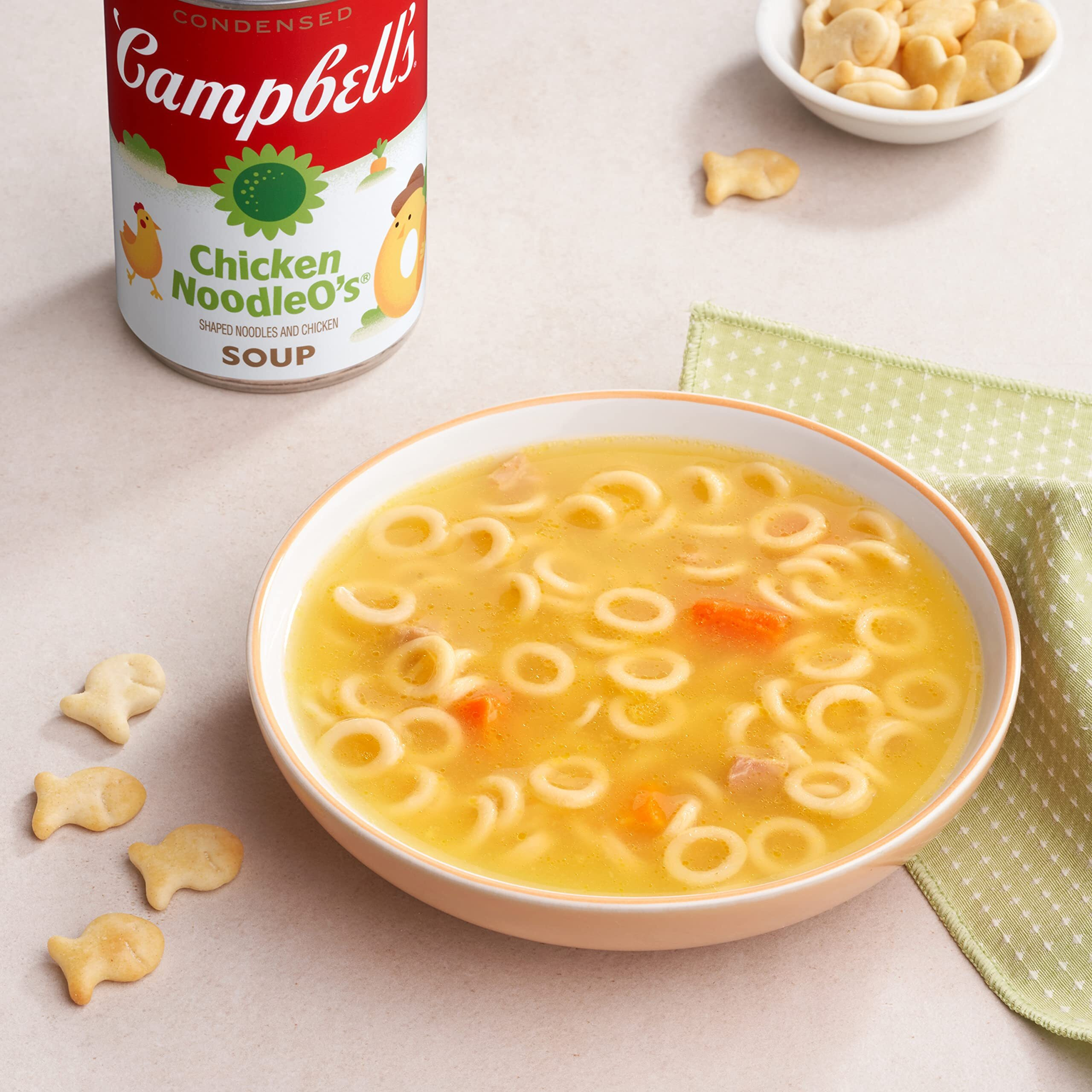 Campbell's Condensed Kids Soup, Chicken Noodleos Soup, 10.5 Oz. Can (Pack Of 12)