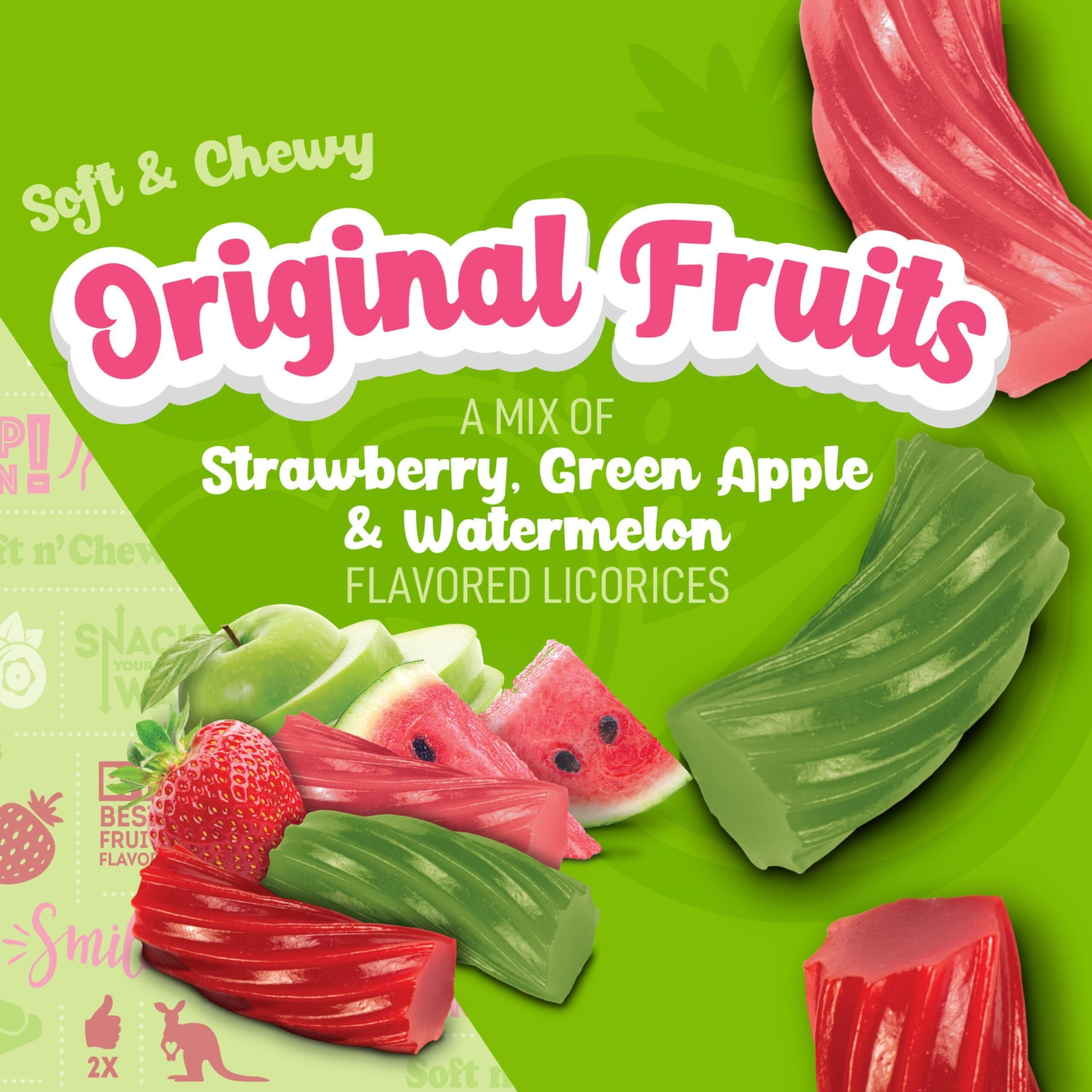 Wiley Wallaby Licorice 10 Ounce Classic Gourmet Soft & Chewy Australian Original Fruits Licorice Candy Twists, 1 Pack