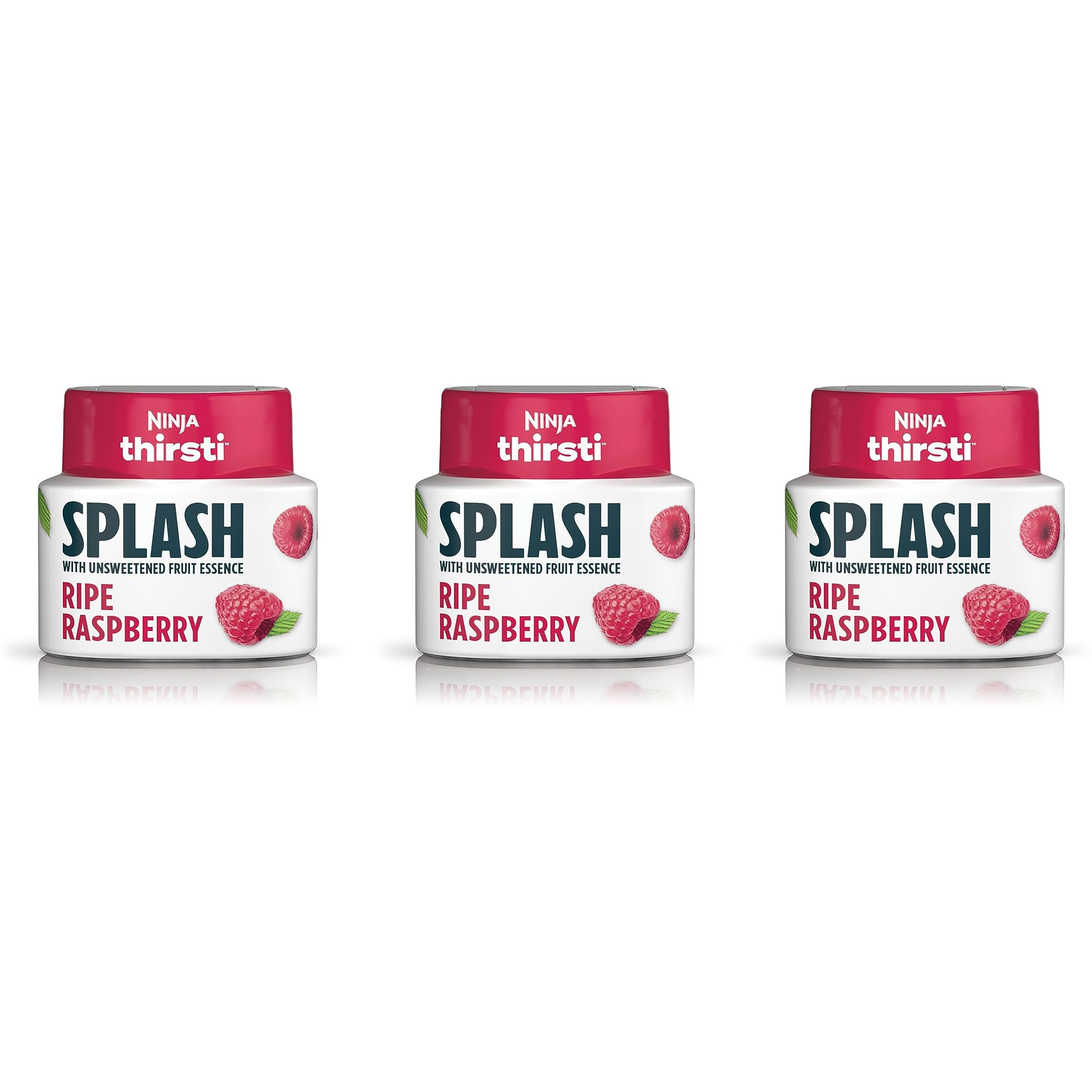 Ninja Thirsti Flavored Water Drops , Splash With Unsweetened Fruit Essence, Ripe Raspberry , 3 Pack, Zero Calories ,Zero Sugar, Zero Sweeteners, 2.07 Fl Oz, Makes 20, 12Oz Drinks, Wcfraspam