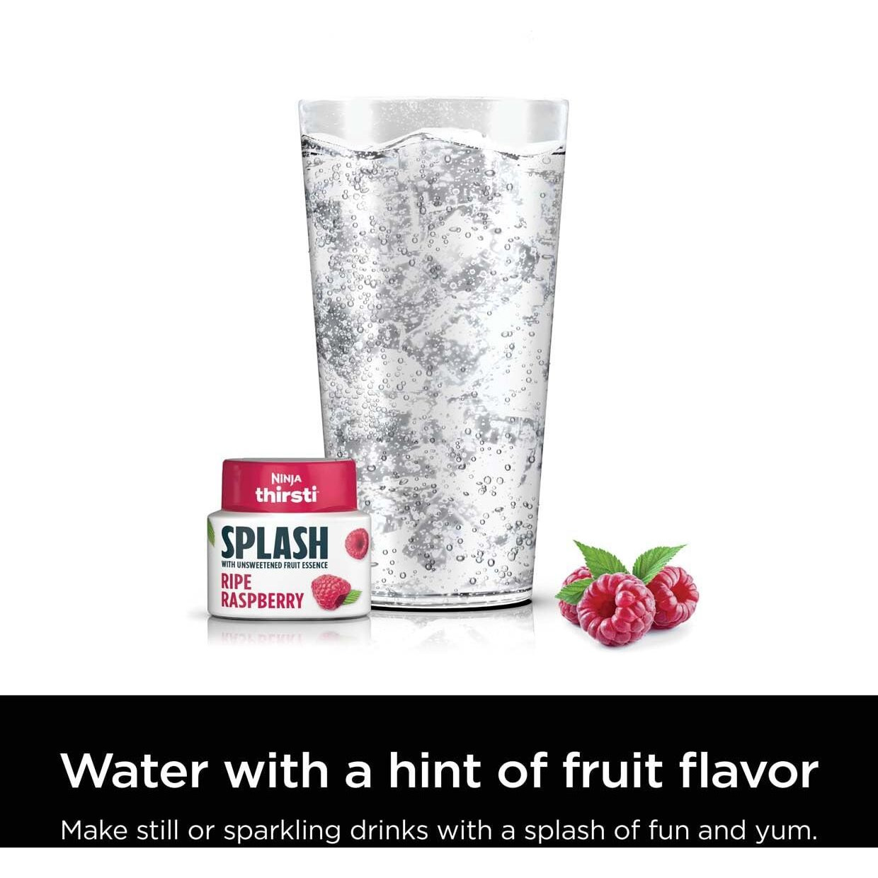 Ninja Thirsti Flavored Water Drops , Splash With Unsweetened Fruit Essence, Ripe Raspberry , 3 Pack, Zero Calories ,Zero Sugar, Zero Sweeteners, 2.07 Fl Oz, Makes 20, 12Oz Drinks, Wcfraspam