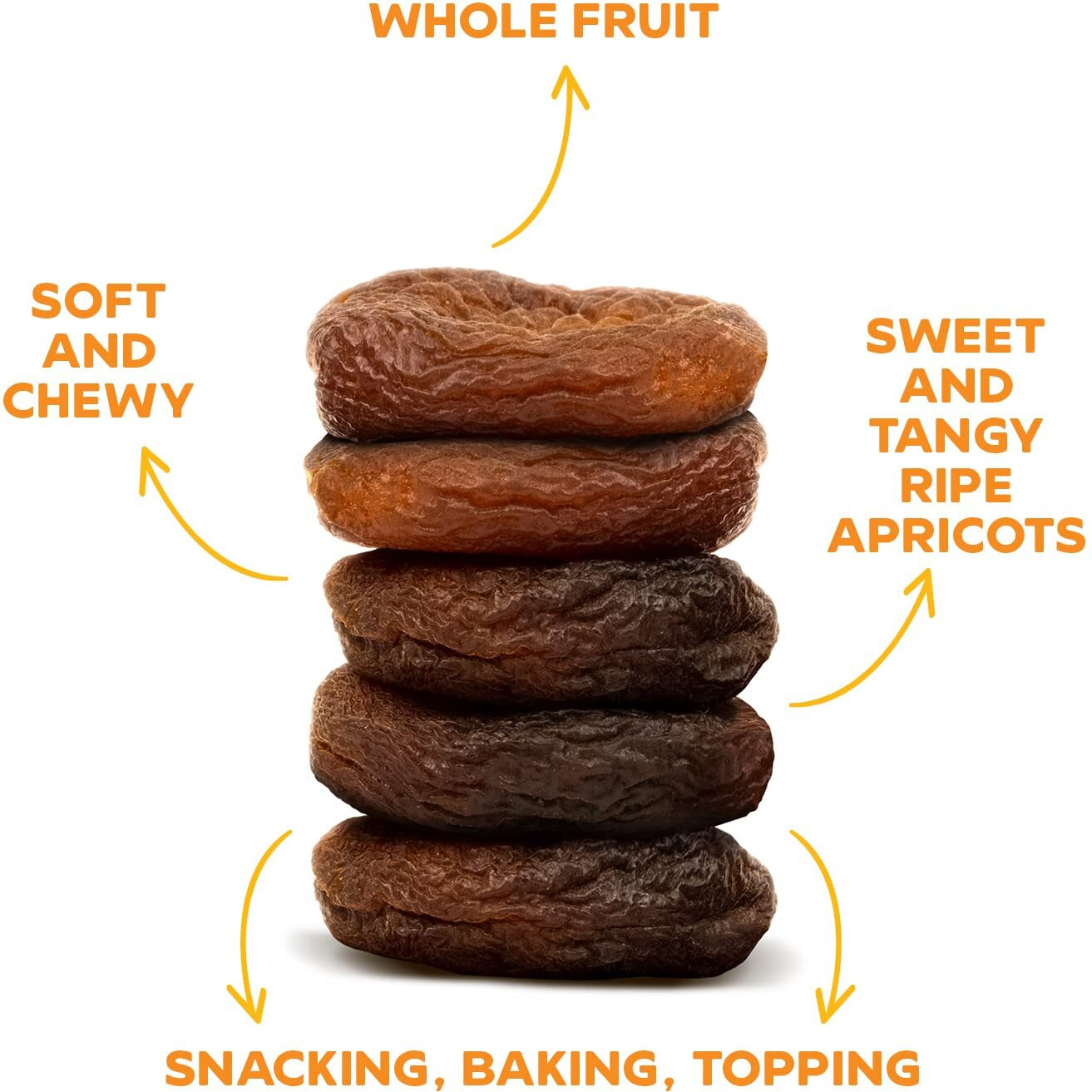 Drybox Unsulfured Organic Sun Dried Turkish Apricots, Unsweetened No Sugar Added, Non-Gmo Dried Apricots For Snacking In School, Gym, And Office | Resealable 1 Lb Per Pack - 1 Pack