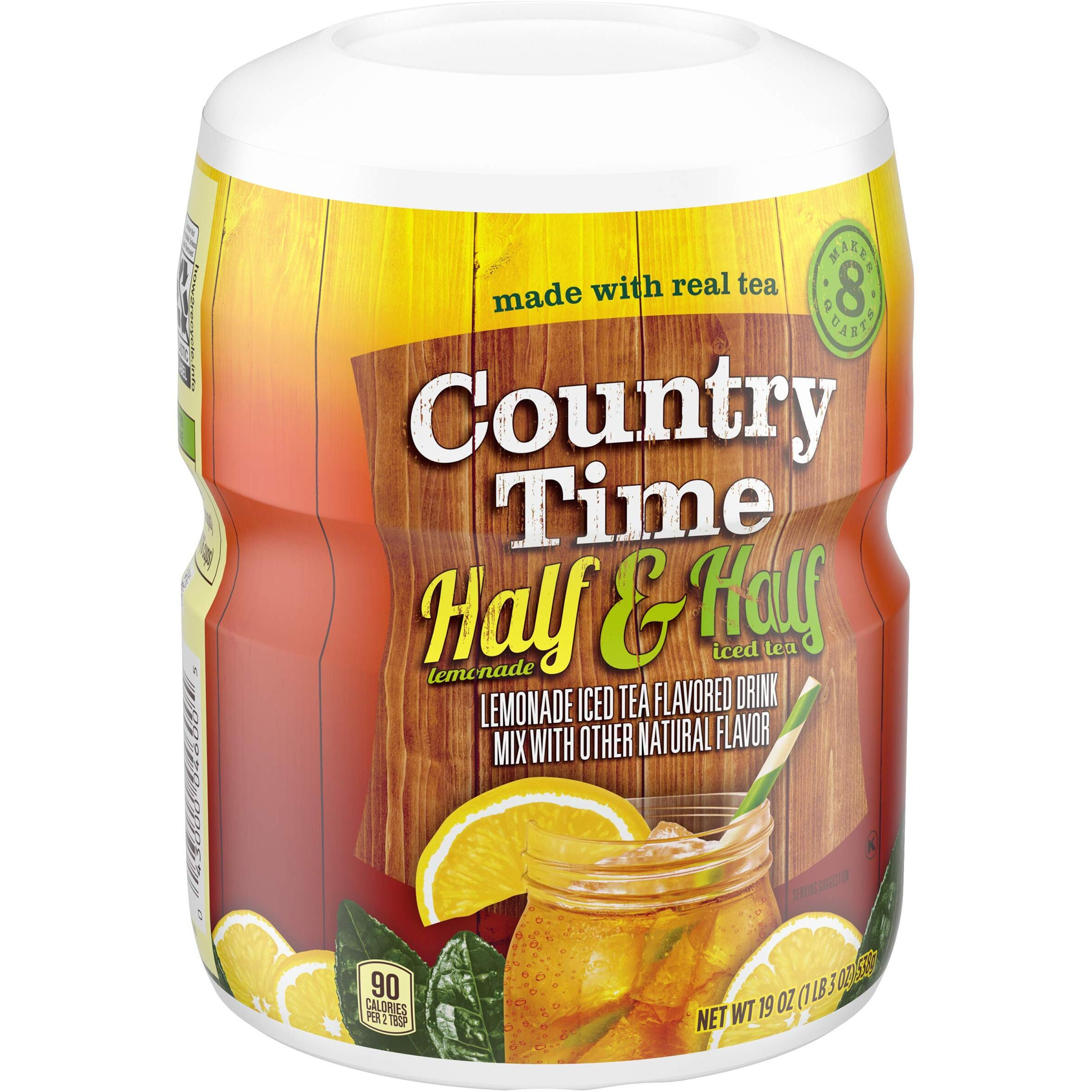 Country Time Half & Half Lemonade Iced Tea Naturally Flavored Powdered Drink Mix 12 Count 19 Oz Canisters