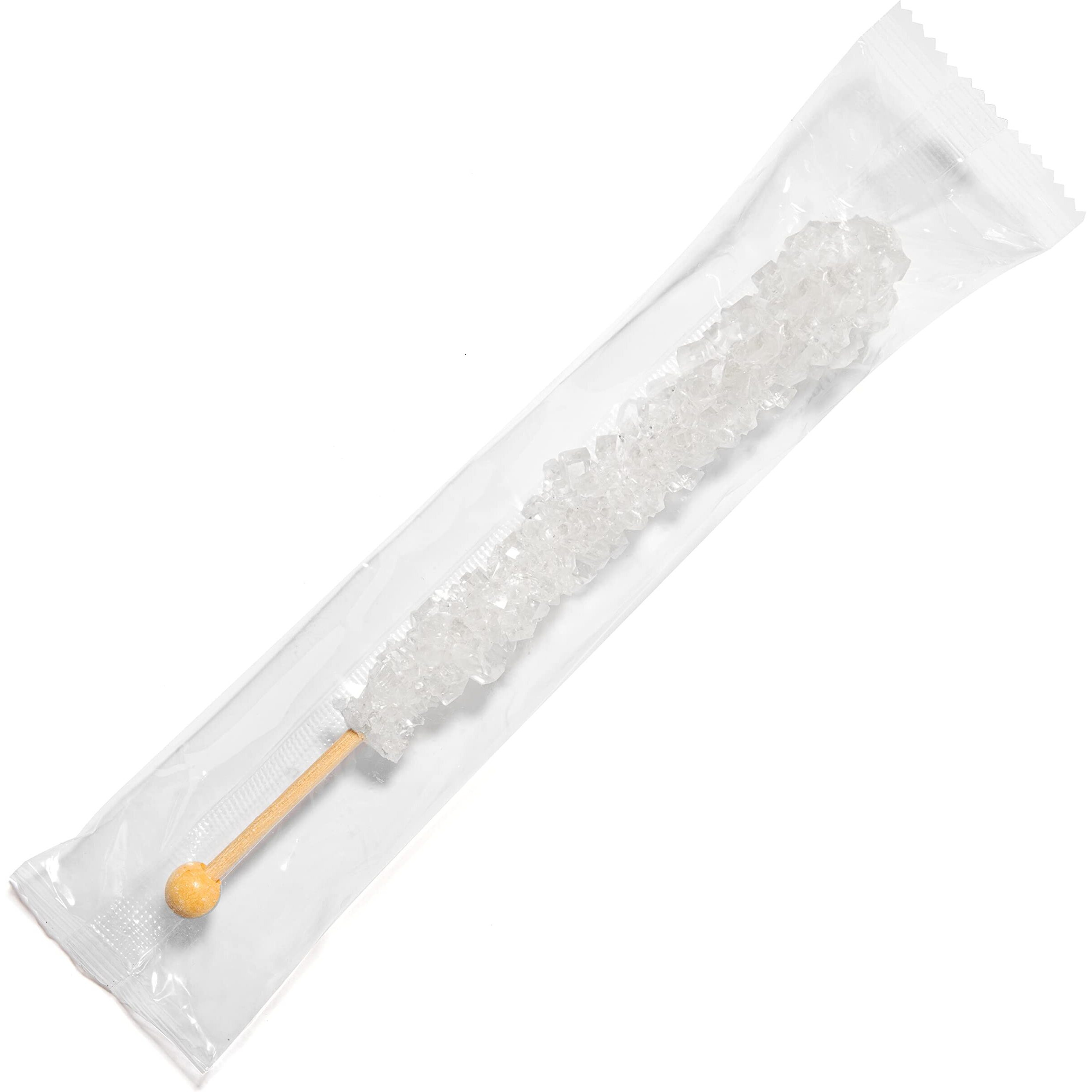 Candy Envy - White Rock Candy Sugar Sticks - Original Sugar Flavored - 24 Indiv. Wrapped