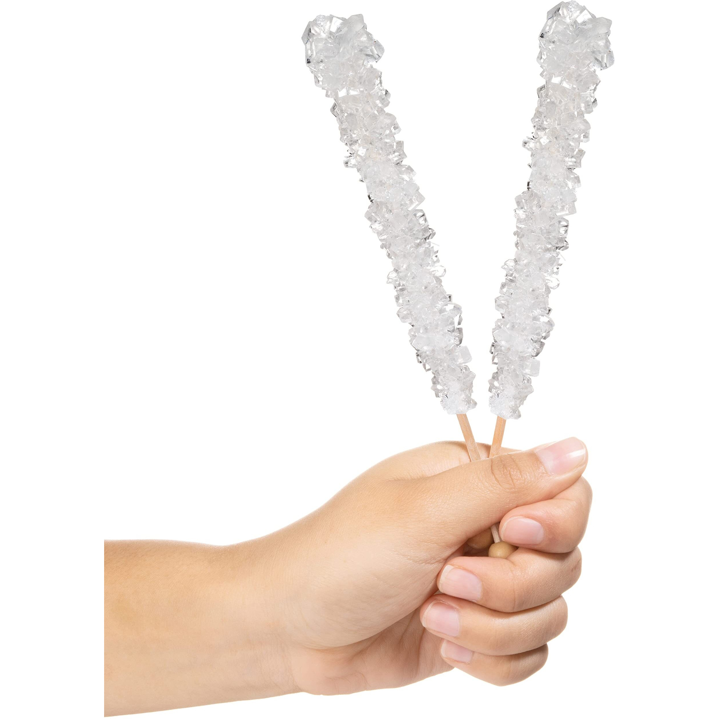 Candy Envy - White Rock Candy Sugar Sticks - Original Sugar Flavored - 24 Indiv. Wrapped