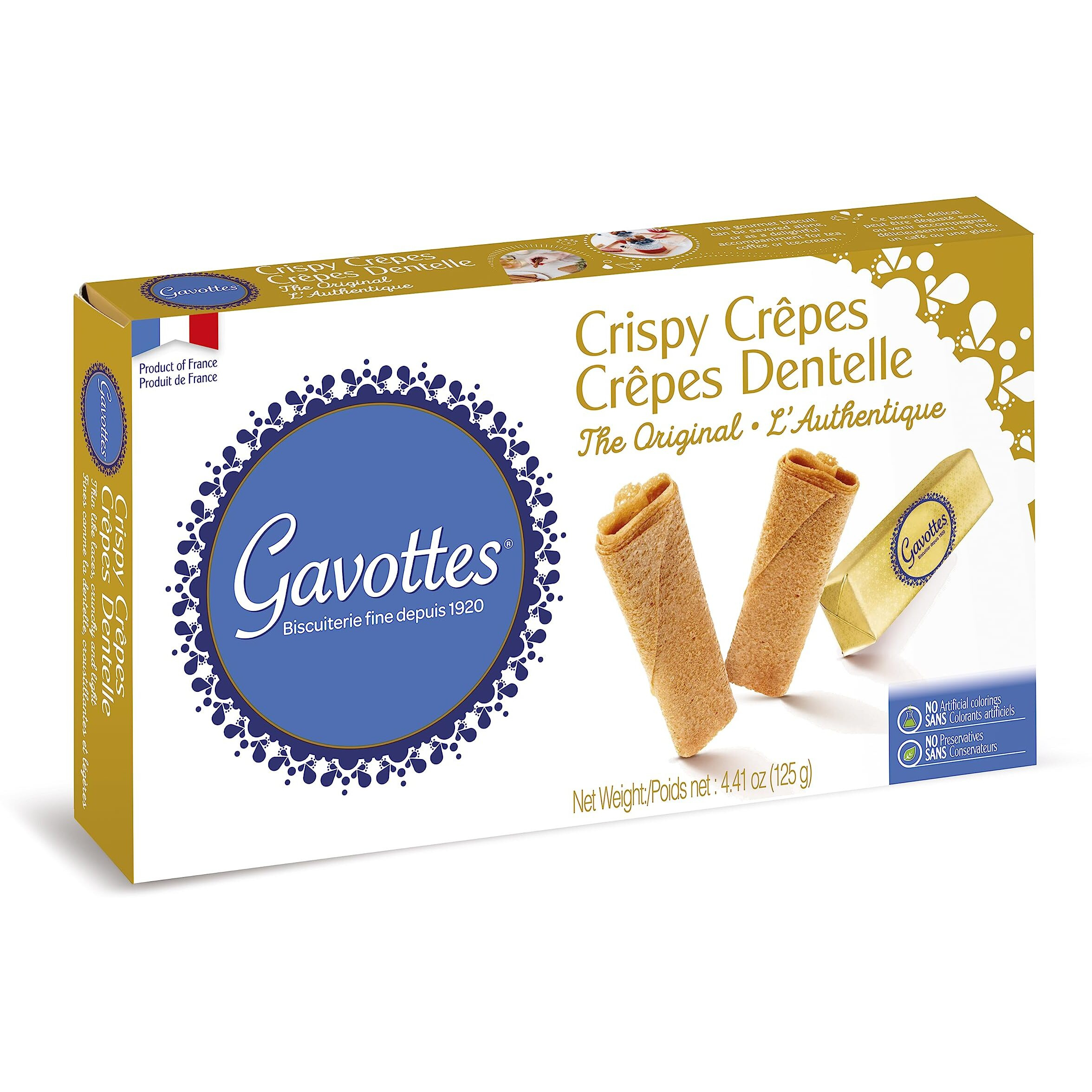 Gavottes Gourmet French Lace Crispy Crepes 2 Pack - Individually Wrapped | Ready-To-Eat Crispy Crepes | Crispy Crepes From France | The Original Crepes Dentelle (2 Packs X 24 Crepes/ 2 X 4.41Oz)