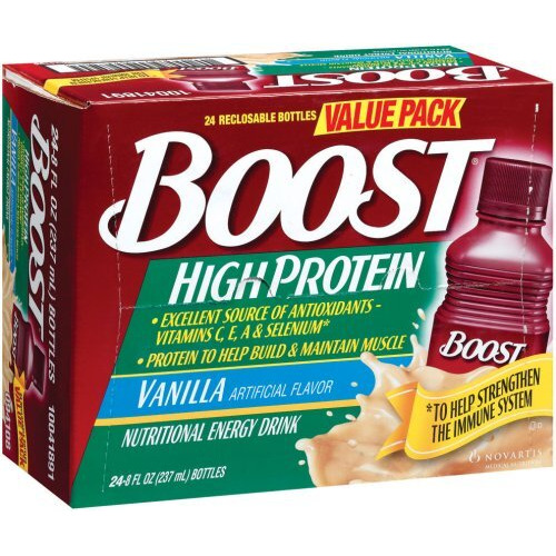 Boost High Protein Nutritional Energy Drink, Vanilla, 8 Ounce Bottle (Pack Of 24)