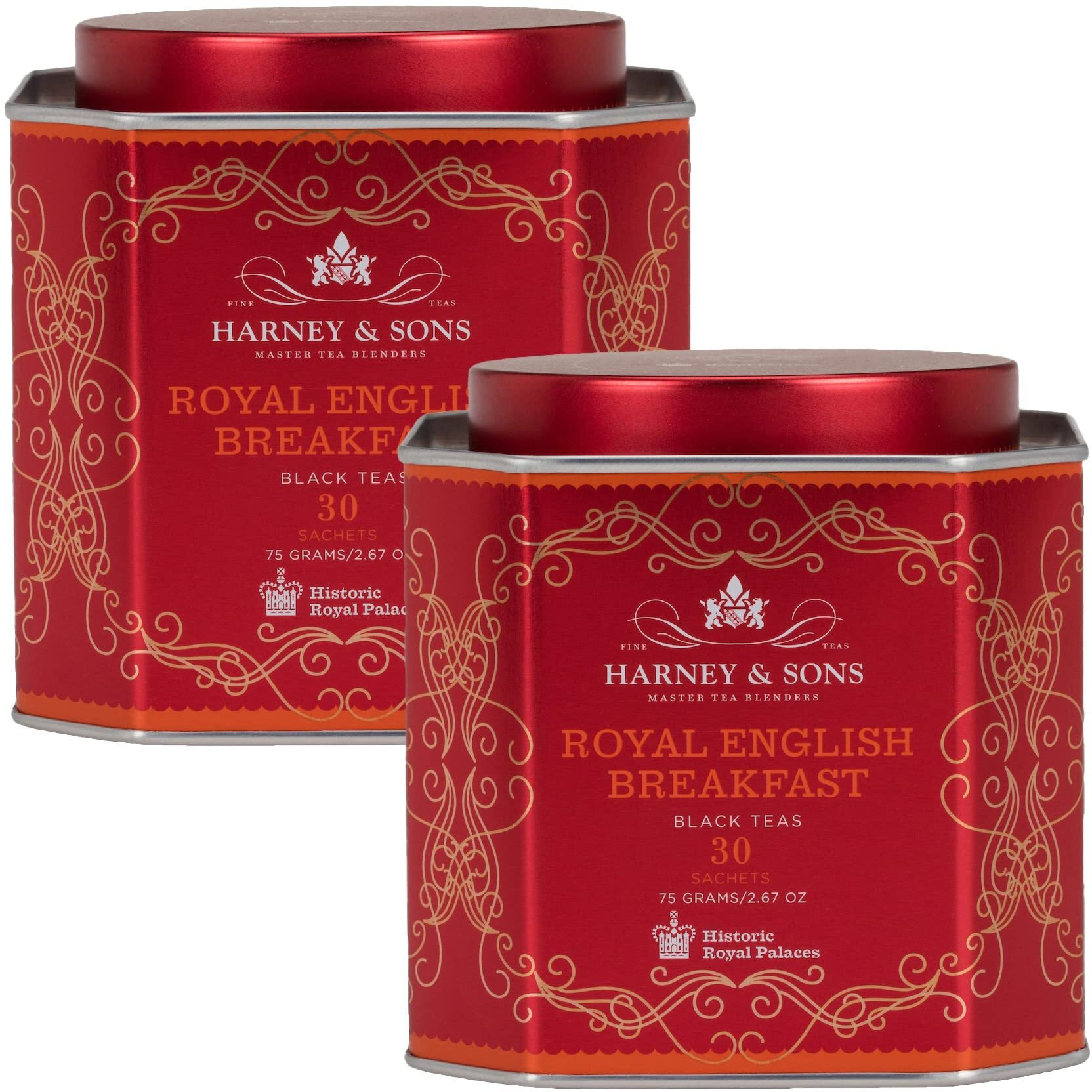 Harney And Sons Royal English Breakfast, Black 30 Sachets Per Tin - Pack Of 2