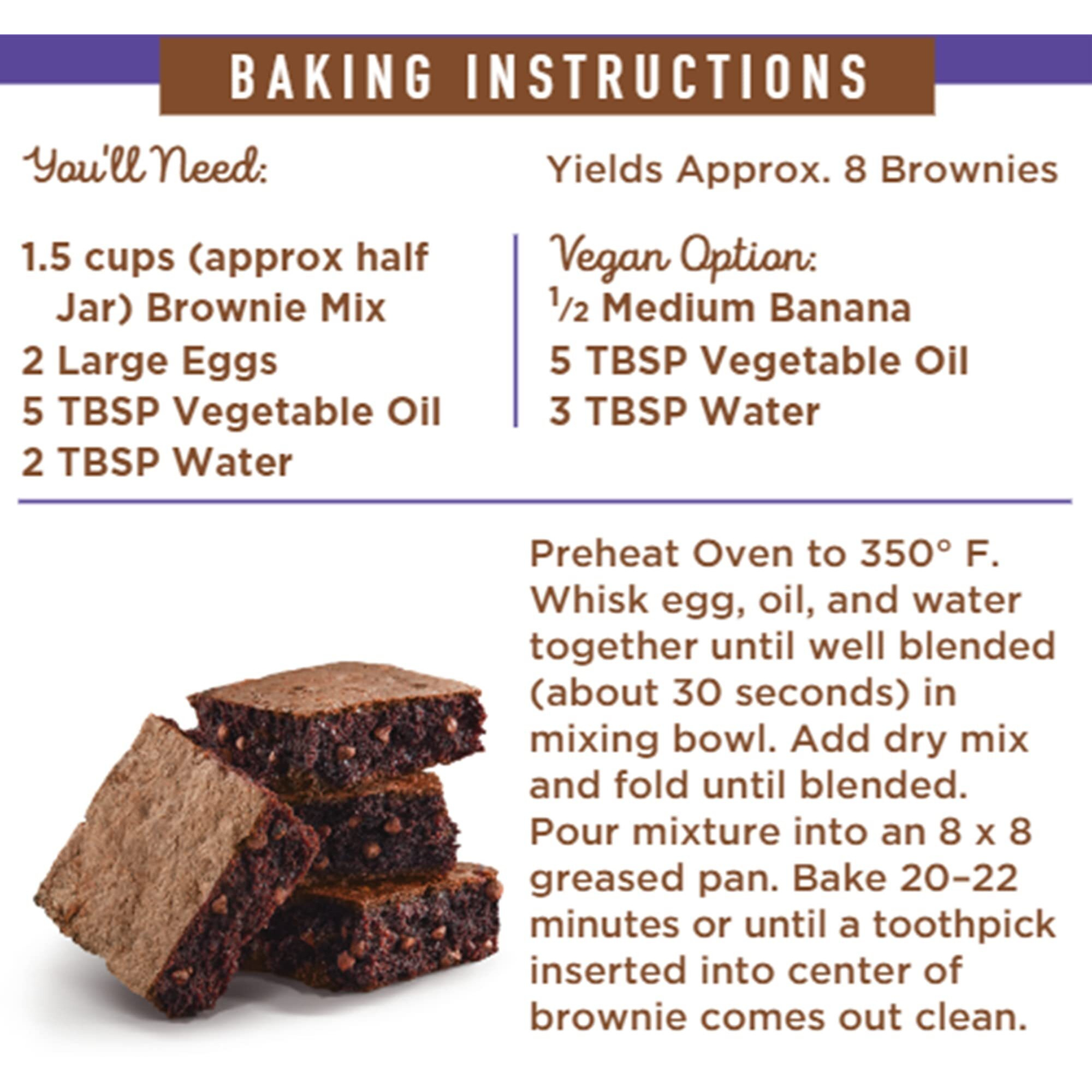 Pb2 Pantry Chocolate Chip Brownie Mix - 16 Oz Jar | Certified Vegan, Gluten Free, Non-Gmo, 4G Plant Protein Per Brownie