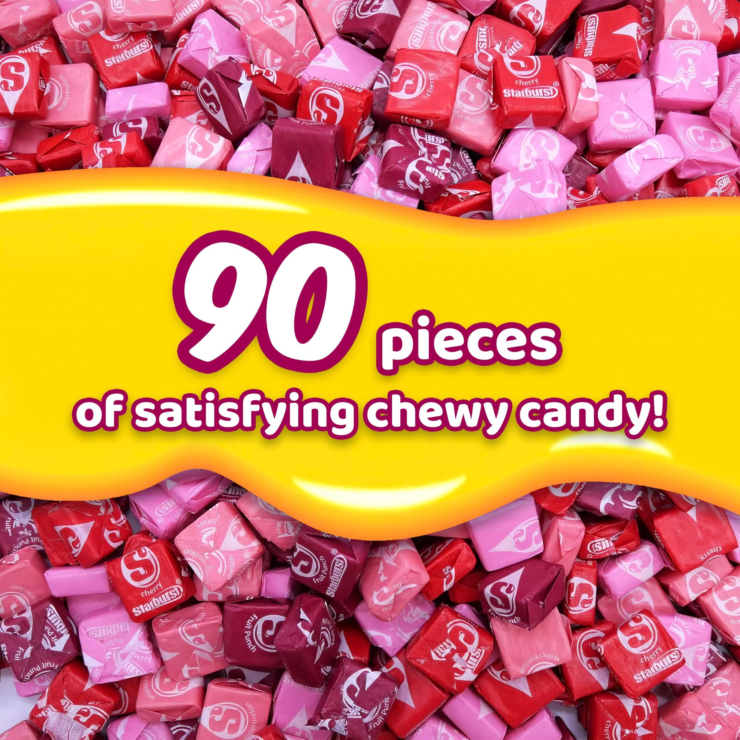 Strburst Favereds Fruit Chews 1 Pounds Of Approx 90 Individually Wrapped Chewy Candy Pieces - Bulk Candy Fruit Snacks Strawberry, Cherry, Fruit Punch & Watermelon Flavors, Sweet Candy Snacks For Kids & Adults, Perfect For Candy Buffet And Holiday Treats