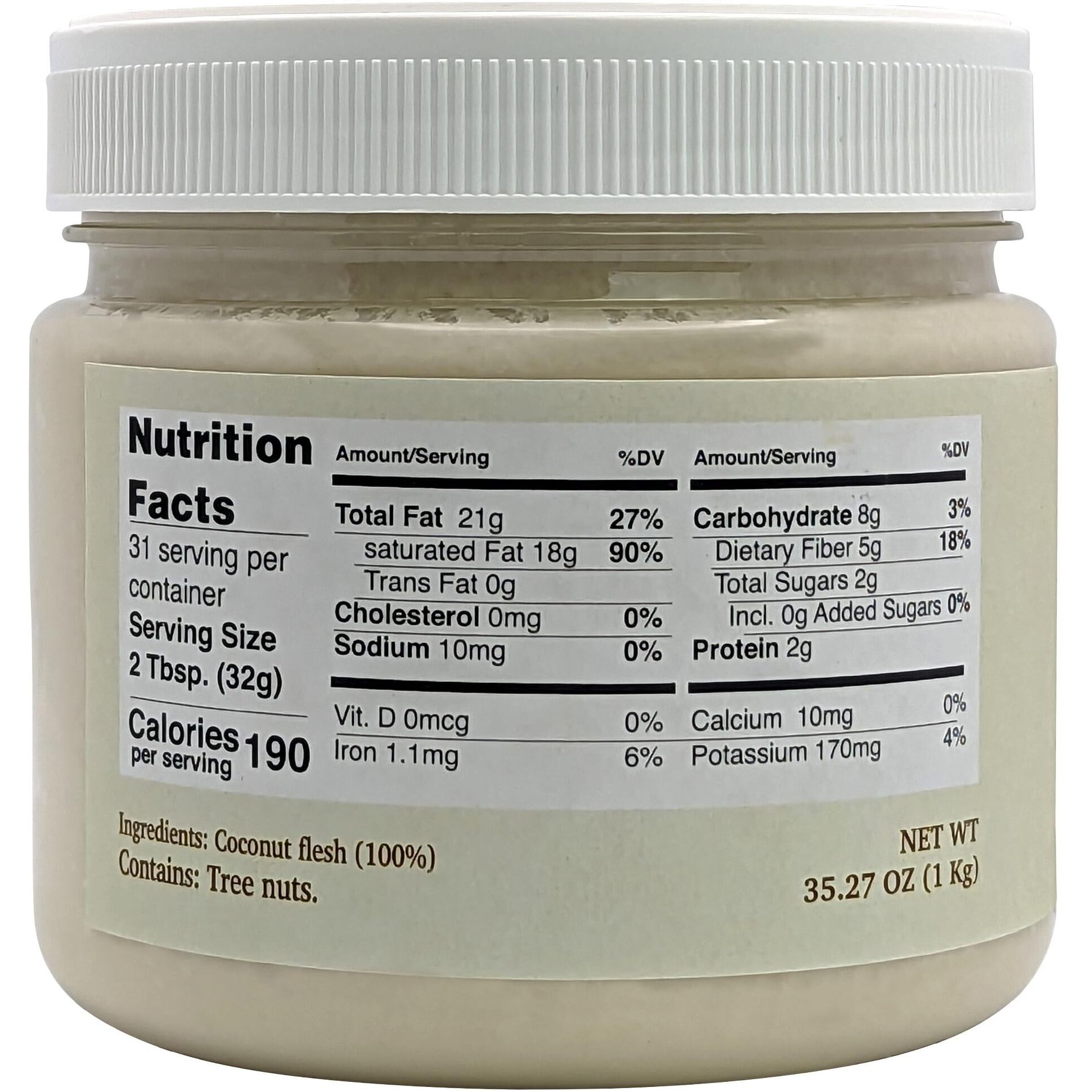 Nutural World - Coconut Cream 35 Oz (1Kg) Great Taste Award Winner