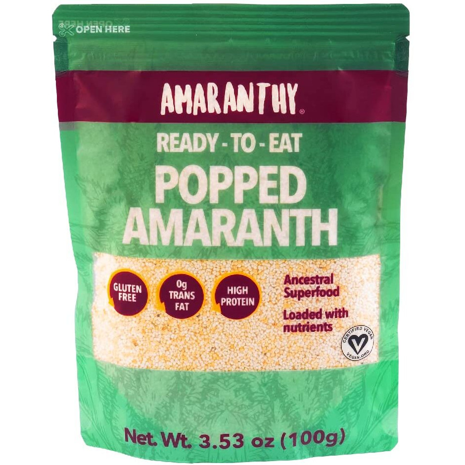 Amaranthy Ready-To-Eat Popped Amaranth Bag (3.53 Oz) - High Protein Grain - Low Calorie - Vegan (1. Popped Bag 3.5 Oz.)