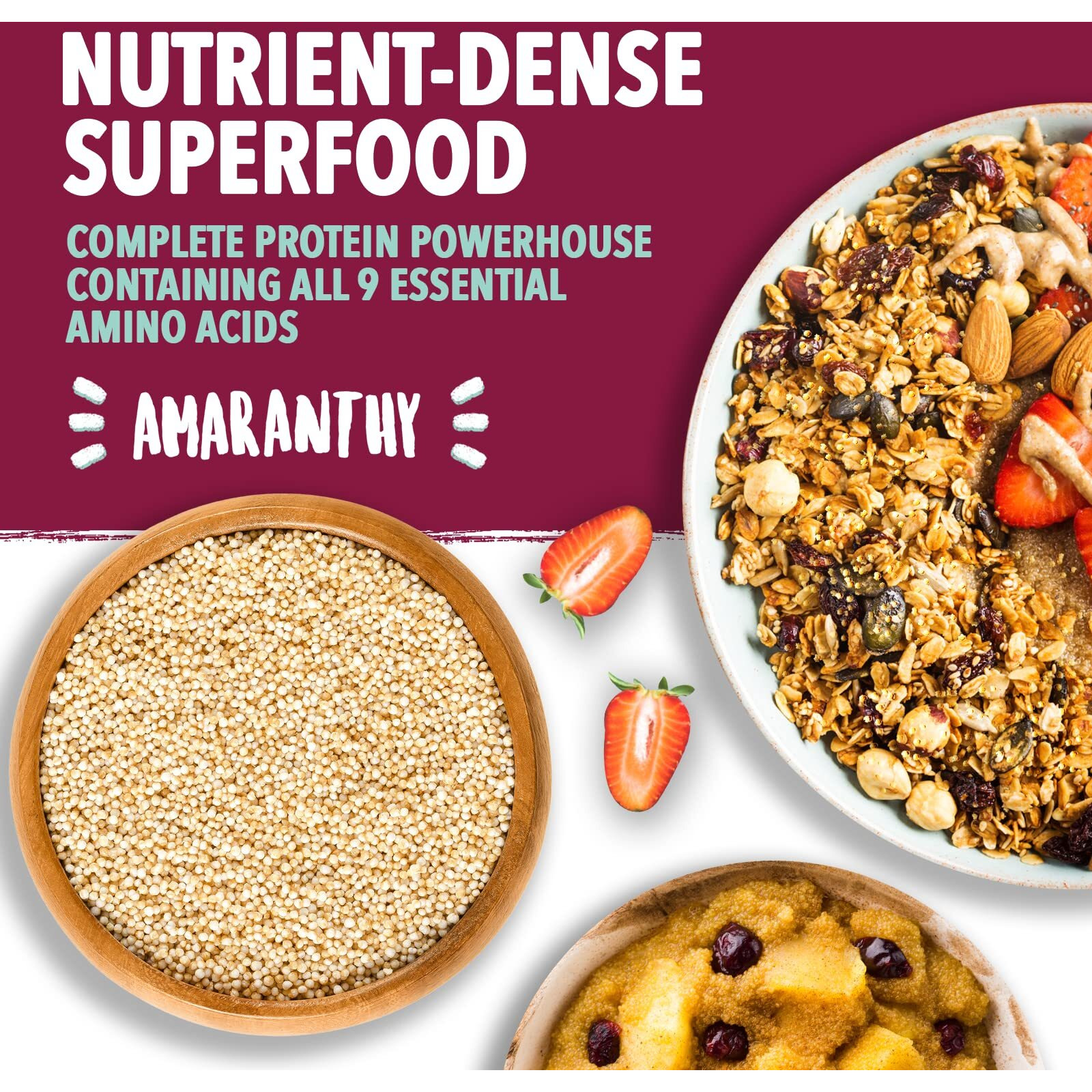 Amaranthy Ready-To-Eat Popped Amaranth Bag (3.53 Oz) - High Protein Grain - Low Calorie - Vegan (1. Popped Bag 3.5 Oz.)