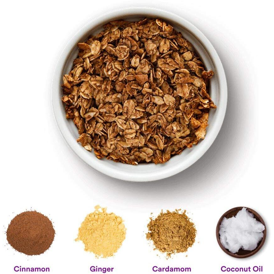 Gr8Nola Cinnamon Chai - Healthy, Low Sugar, Vegan Bulk Granola Cereal - Made With Superfoods Cinnamon, Ginger And Cardamom, Soy Free, Dairy Free And No Refined Sugar - 4.5Lb Resealable Bag