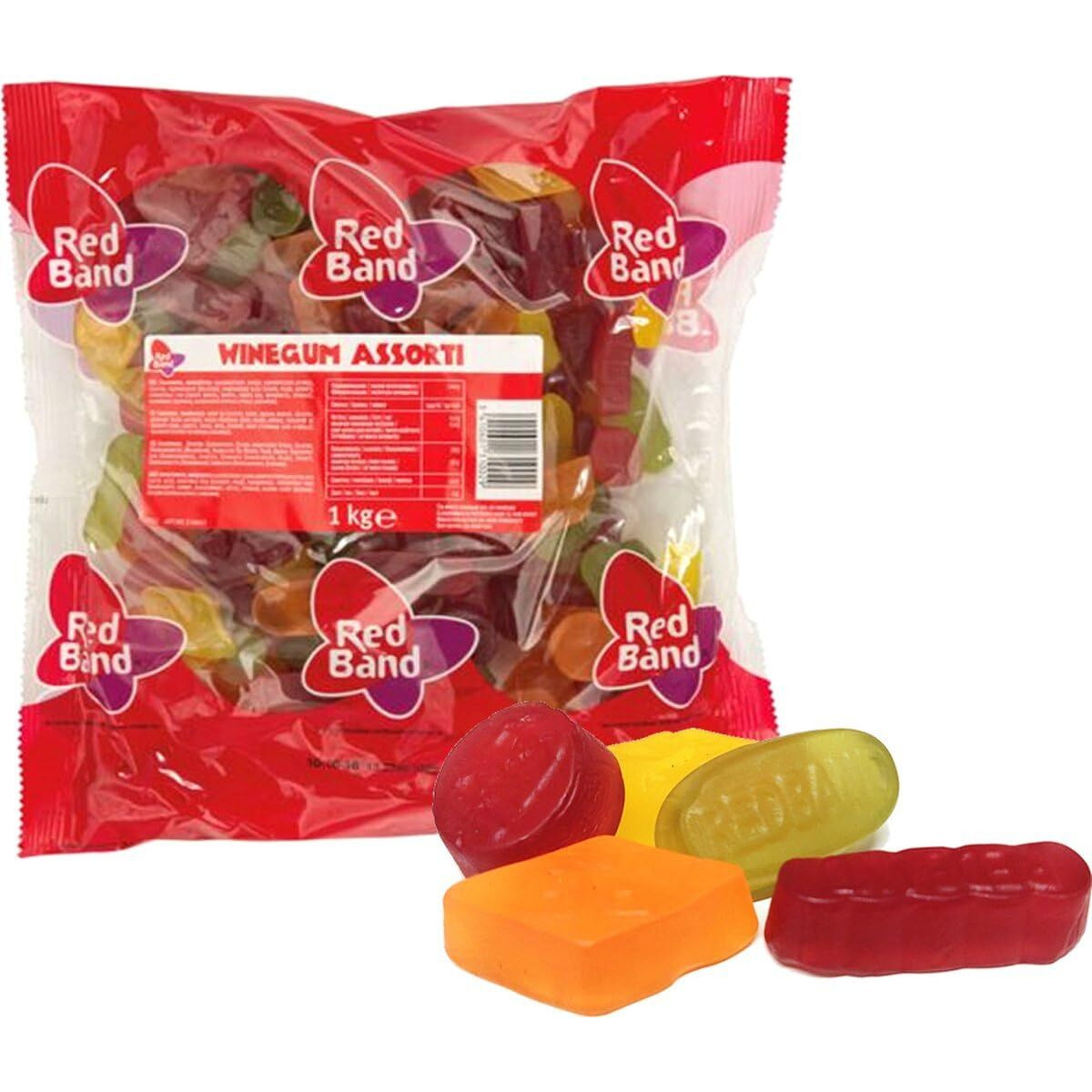 Red Band Winegum Assortment 1 Kilo Bag (2.2 Lbs)