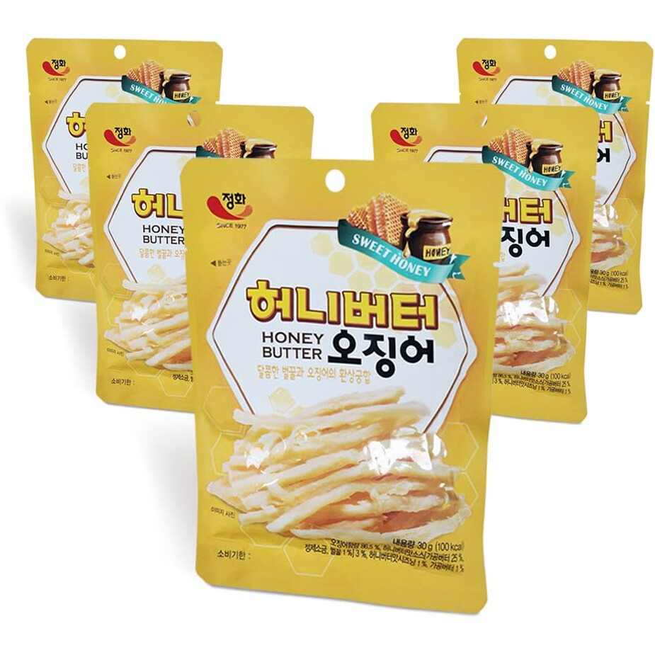 K-Herb Dried Squid - Korean Squid Flavorful Grilled Soft Butter Korean Dried Squid (Butter Squid 5Pack)