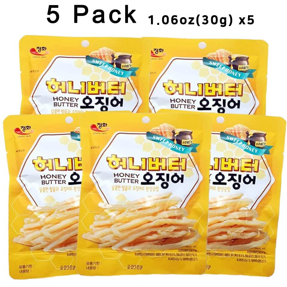 K-Herb Dried Squid - Korean Squid Flavorful Grilled Soft Butter Korean Dried Squid (Butter Squid 5Pack)