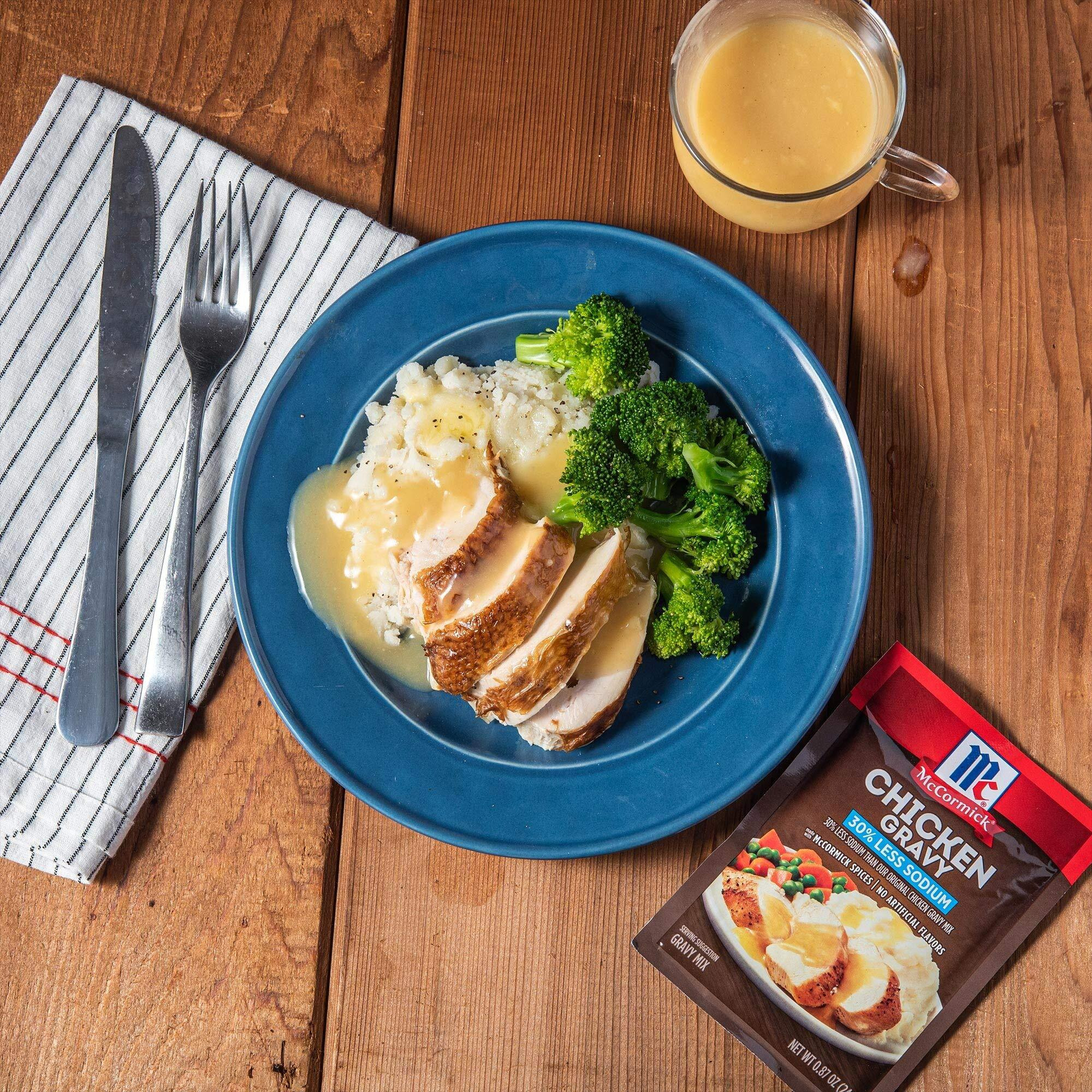 Mccormick 30% Less Sodium Chicken Gravy Mix, 0.87 Oz (Pack Of 12)