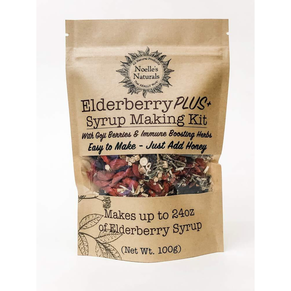 Elderberry Plus+ Syrup Making Kit - Makes 24Oz - Just Add Your Own Honey - Natural And Organic Ingredients - Includes Free Brew Bag