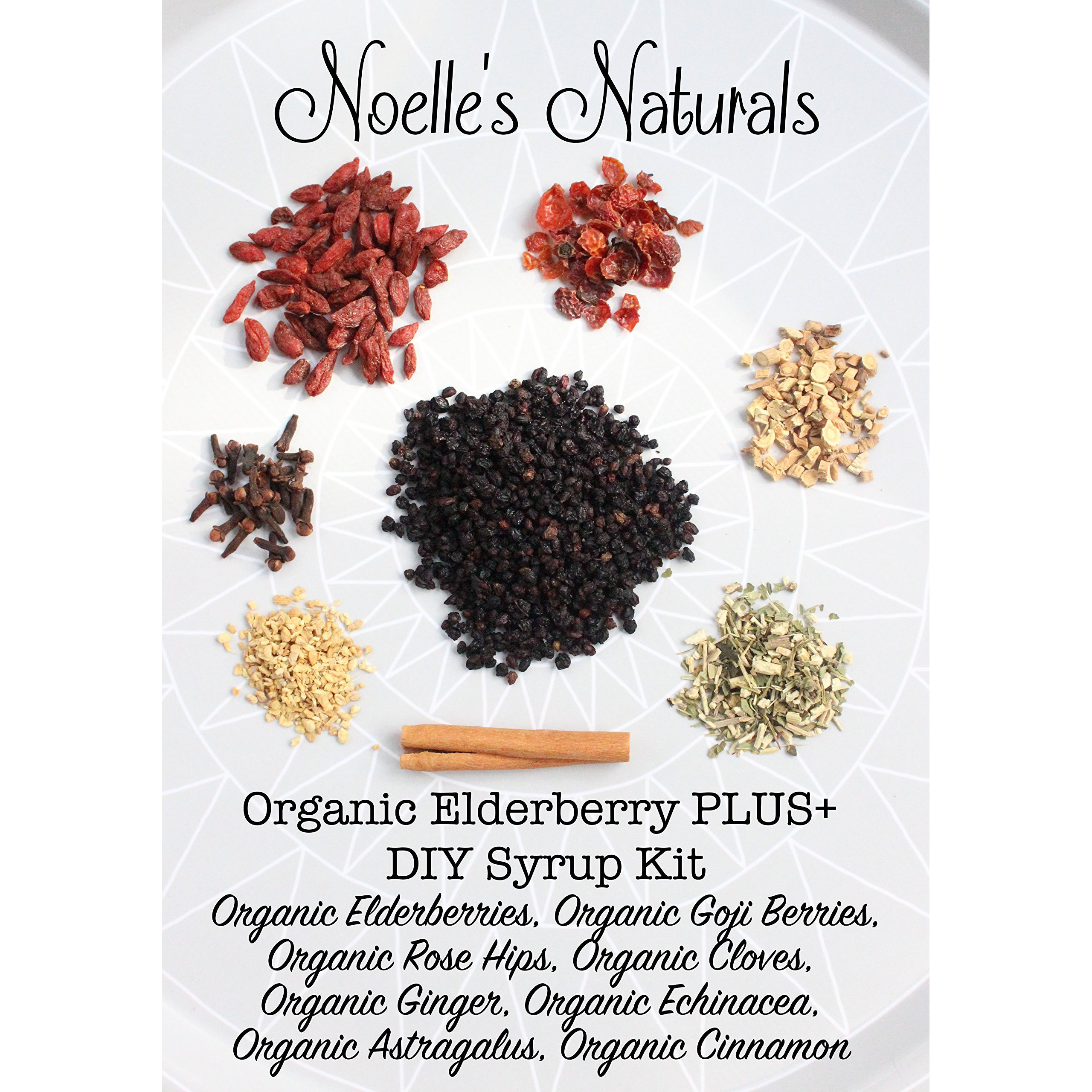 Elderberry Plus+ Syrup Making Kit - Makes 24Oz - Just Add Your Own Honey - Natural And Organic Ingredients - Includes Free Brew Bag