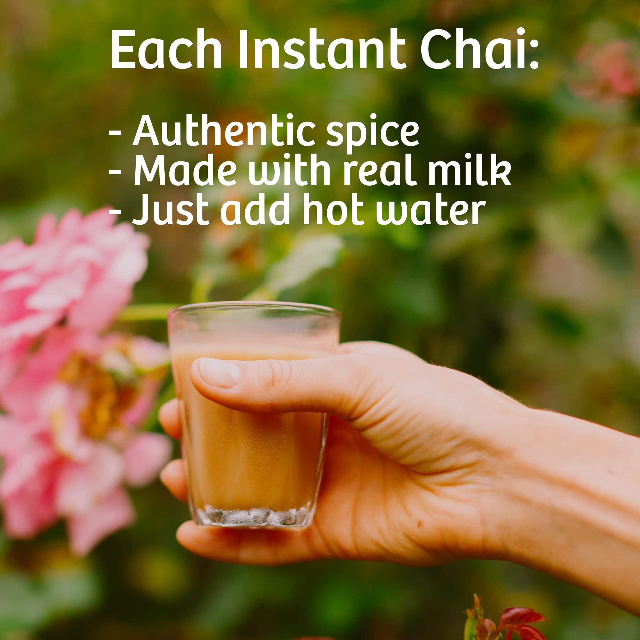 Tea India Chai Moments Masala Chai Tea Instant Latte Mix Flavorful Blend Of Premium Black Tea & Natural Ingredients Traditional Indian Caffeinated Tea Individually Wrapped 10 Sachets Pack Of 6