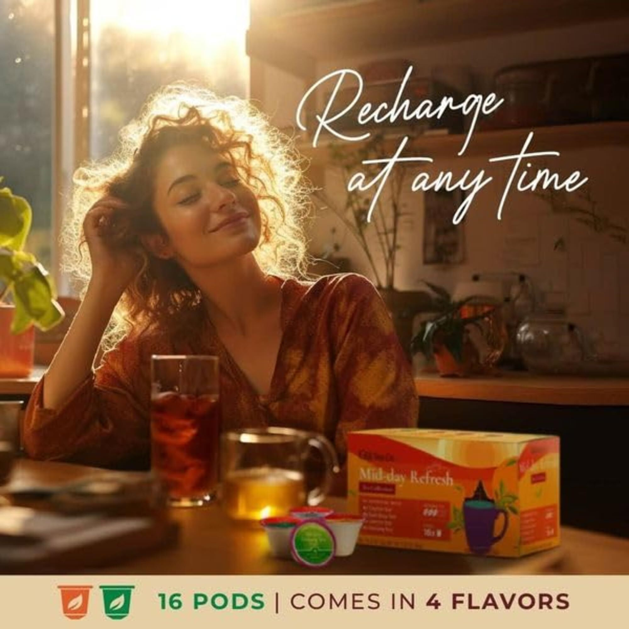 Gya Tea Co Mid-Day Refresh Tea Pods Variety Pack - 4 Flavors Tea K Cups For Keurig - Ceylon, Lemon, Oolong & Earl Grey Keurig Tea Pods For K-Cup Brewing - K Cup Tea Pods For Keurig 2.0 &1.0 Tea Gifts