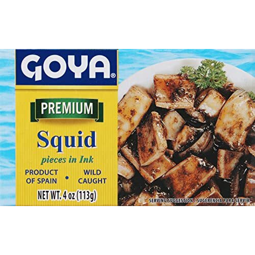 Goya Foods Premium Squid Pieces In Ink, 4 Ounce (Pack Of 25)