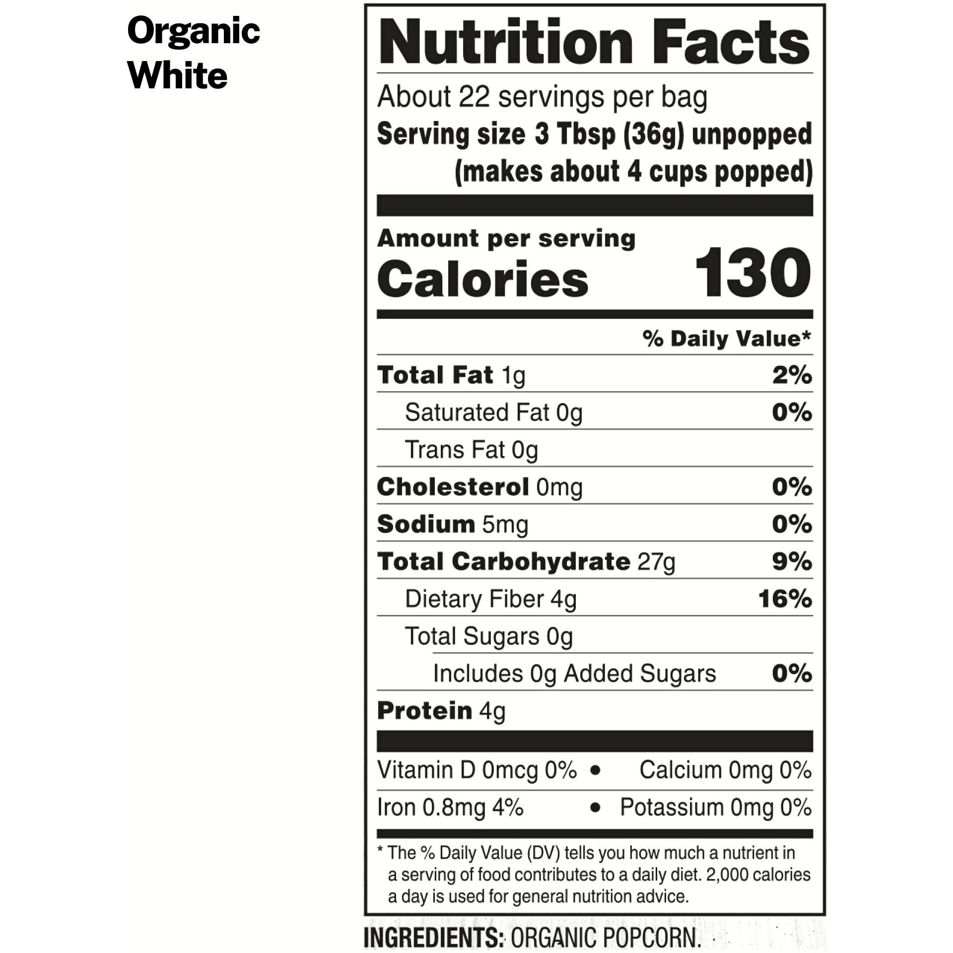 Black Jewell Organic White Popcorn Kernels, Organic Select White, 28.35Oz (Pack Of 2)