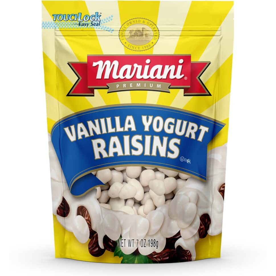 Mariani | Vanilla Yogurt Raisins | Healthy Snacks For Kids & Adults | Gluten Free Snacks | 7 Ounces (Pack Of 1) - Resealable Bag