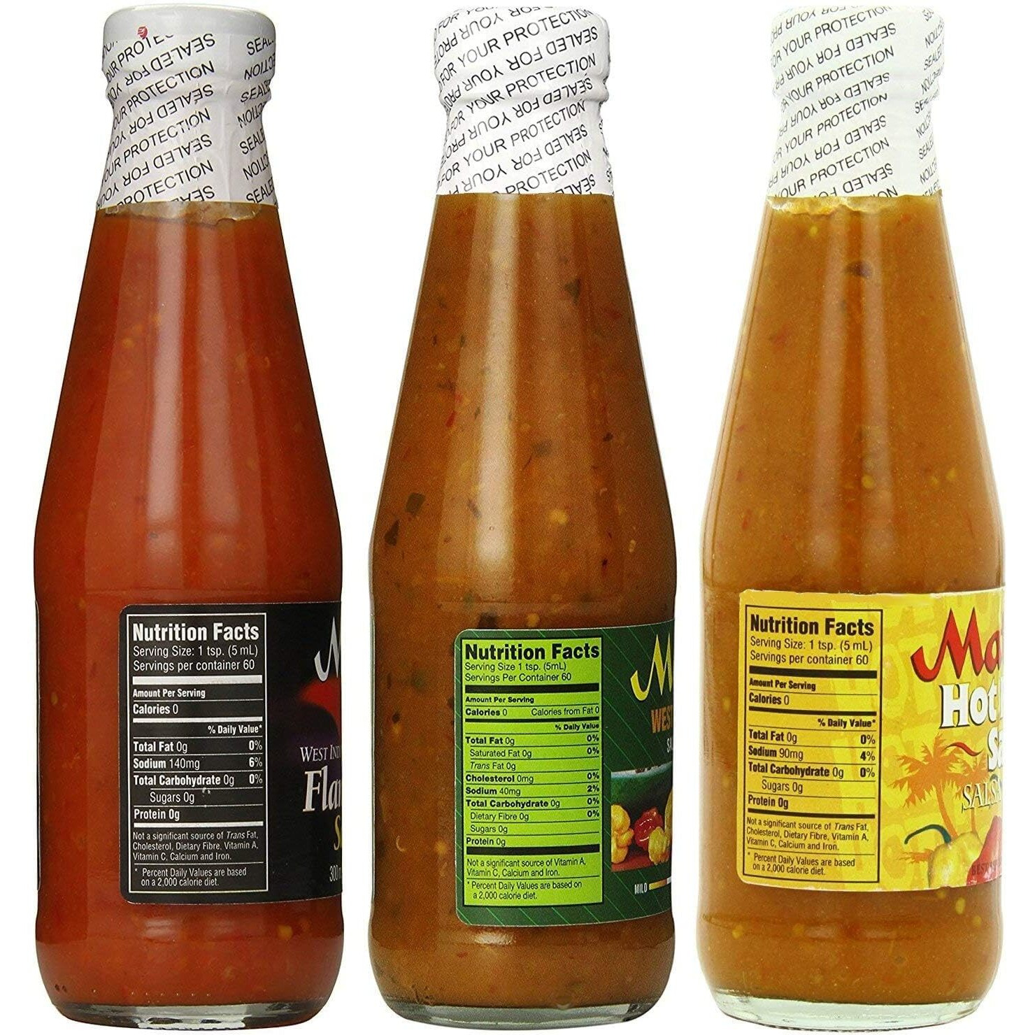 Matouk's Flambeau West Indian And Hot Pepper Sauce 10 Ounce Variety Pack Of 3