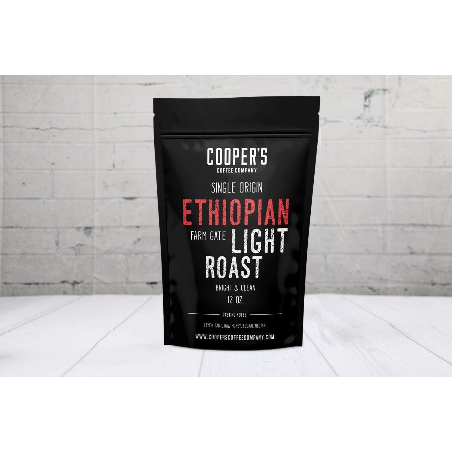 Ethiopian Bold Light Roast Coffee, Gourmet Single-Origin Coffee Beans From Ethiopia, Whole Bean, 2Lb Bag