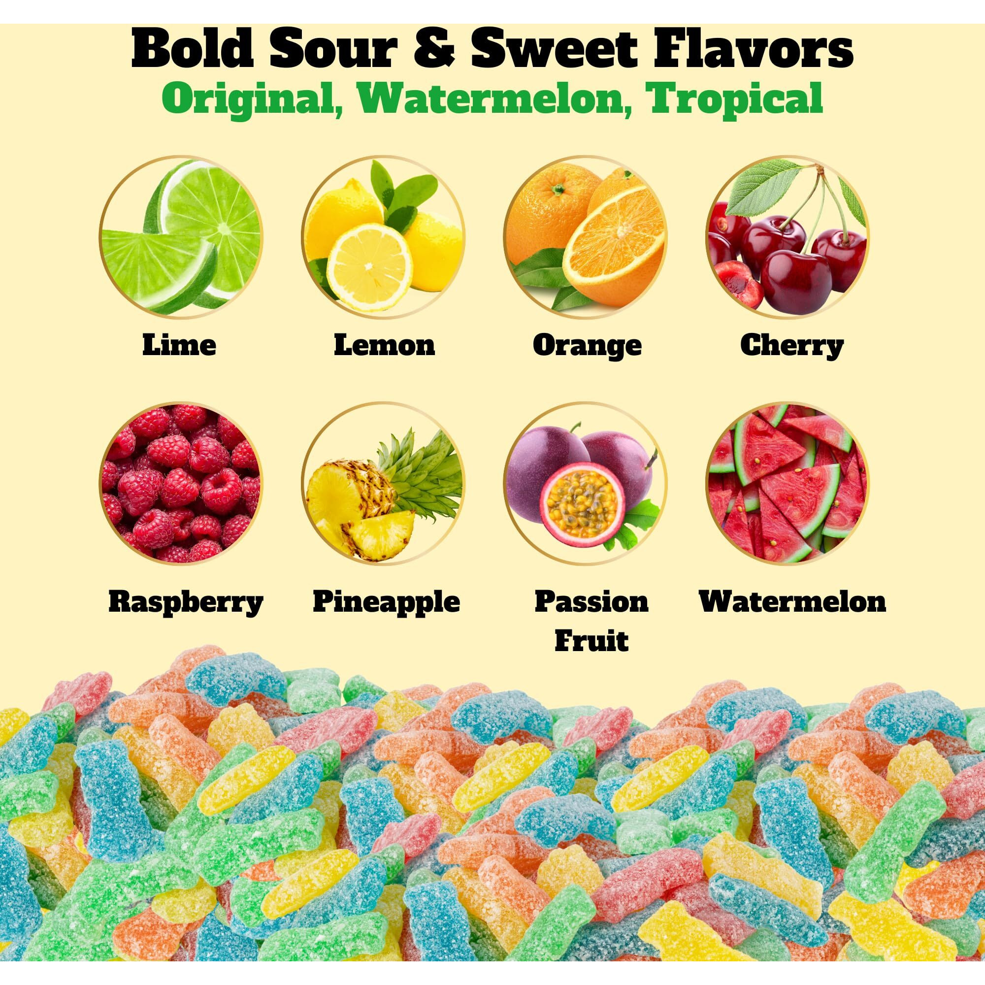 Snack Mountain Assortment Of Sour Patch Kids Treat Size (25 Packs) Original Tropical Watermelon