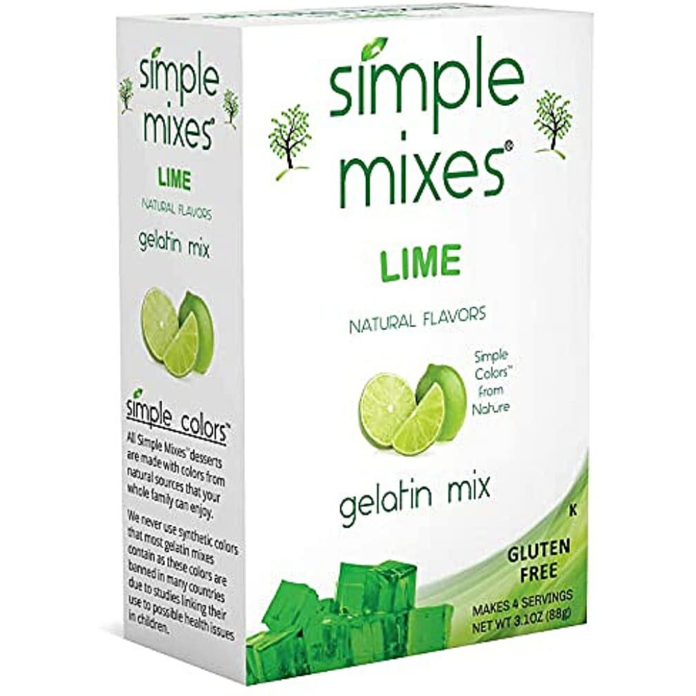 Simple Mixes Natural Lime Gelatin Mix, 3.0 Oz (Pack Of 6)