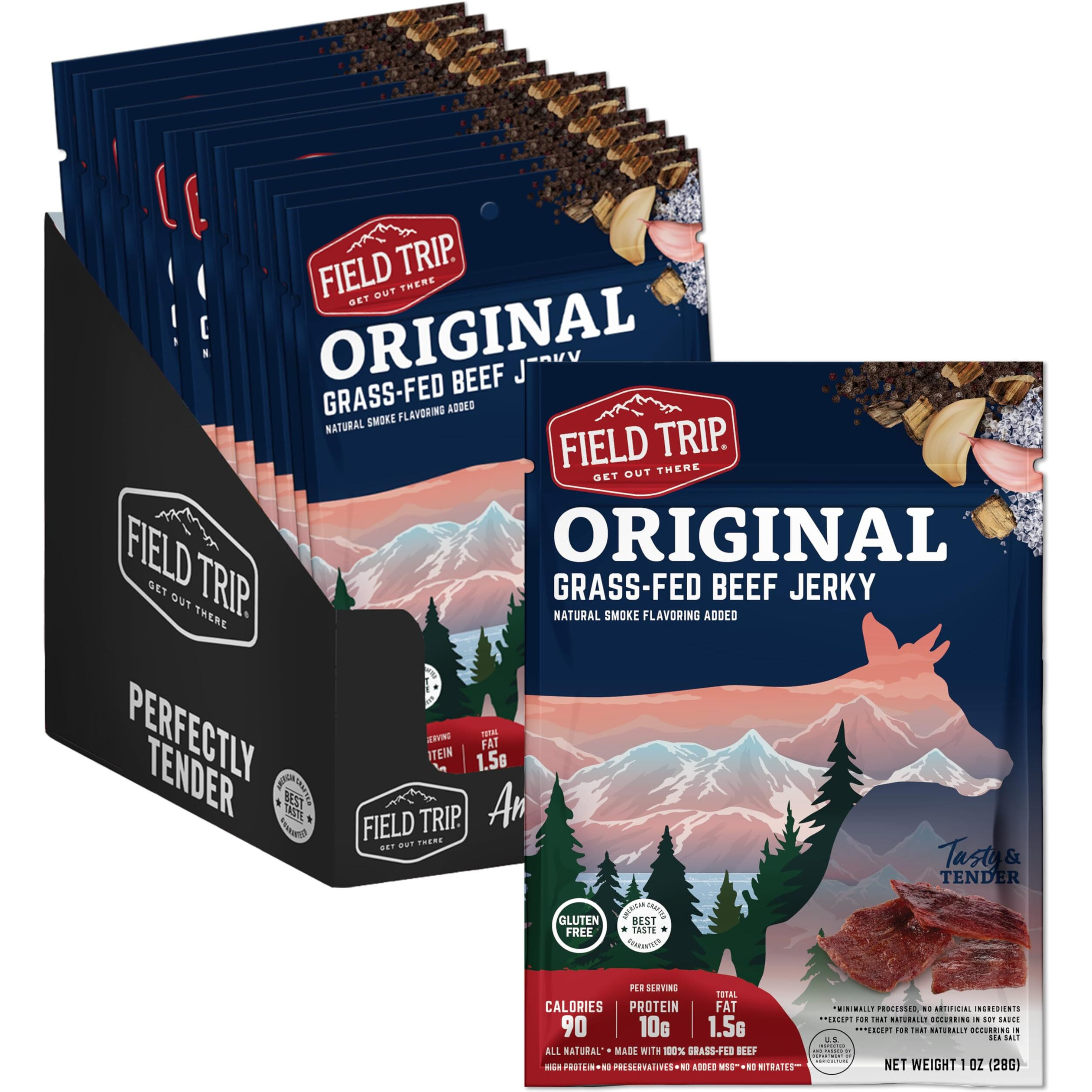 Field Trip Beef Jerky, Original, 1 Oz Bag, 12 Bags/Carton