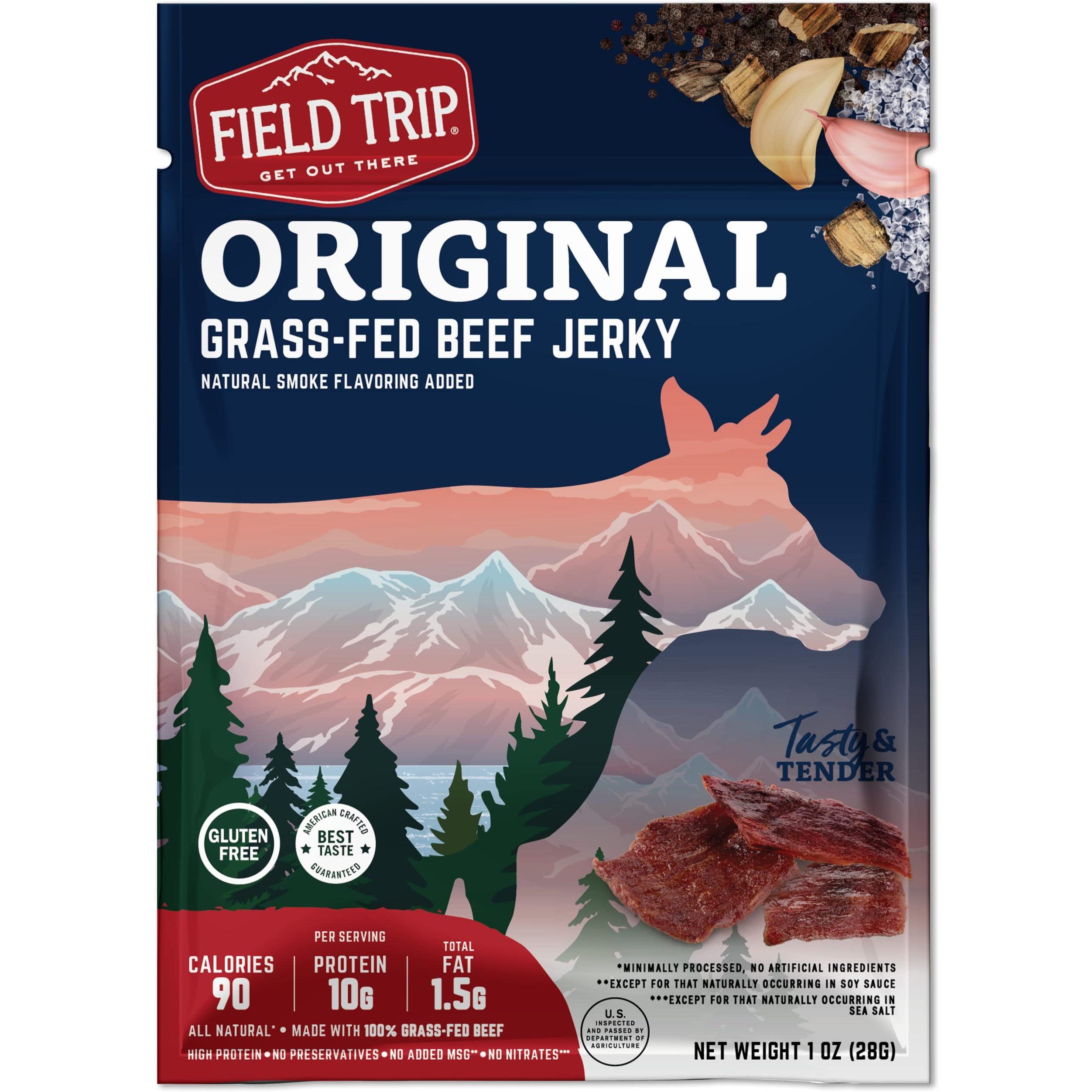 Field Trip Beef Jerky, Original, 1 Oz Bag, 12 Bags/Carton