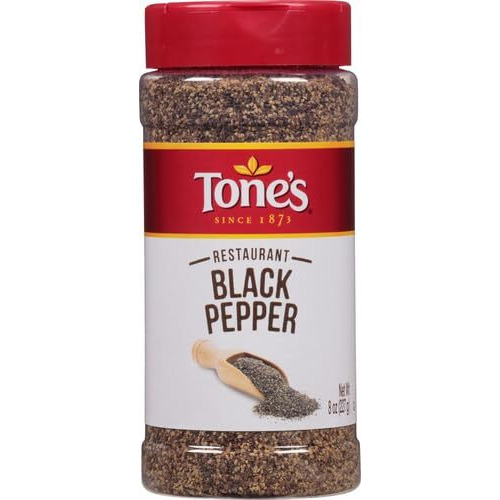 Tone's Restaurant Black Pepper, 8.00 Ounce