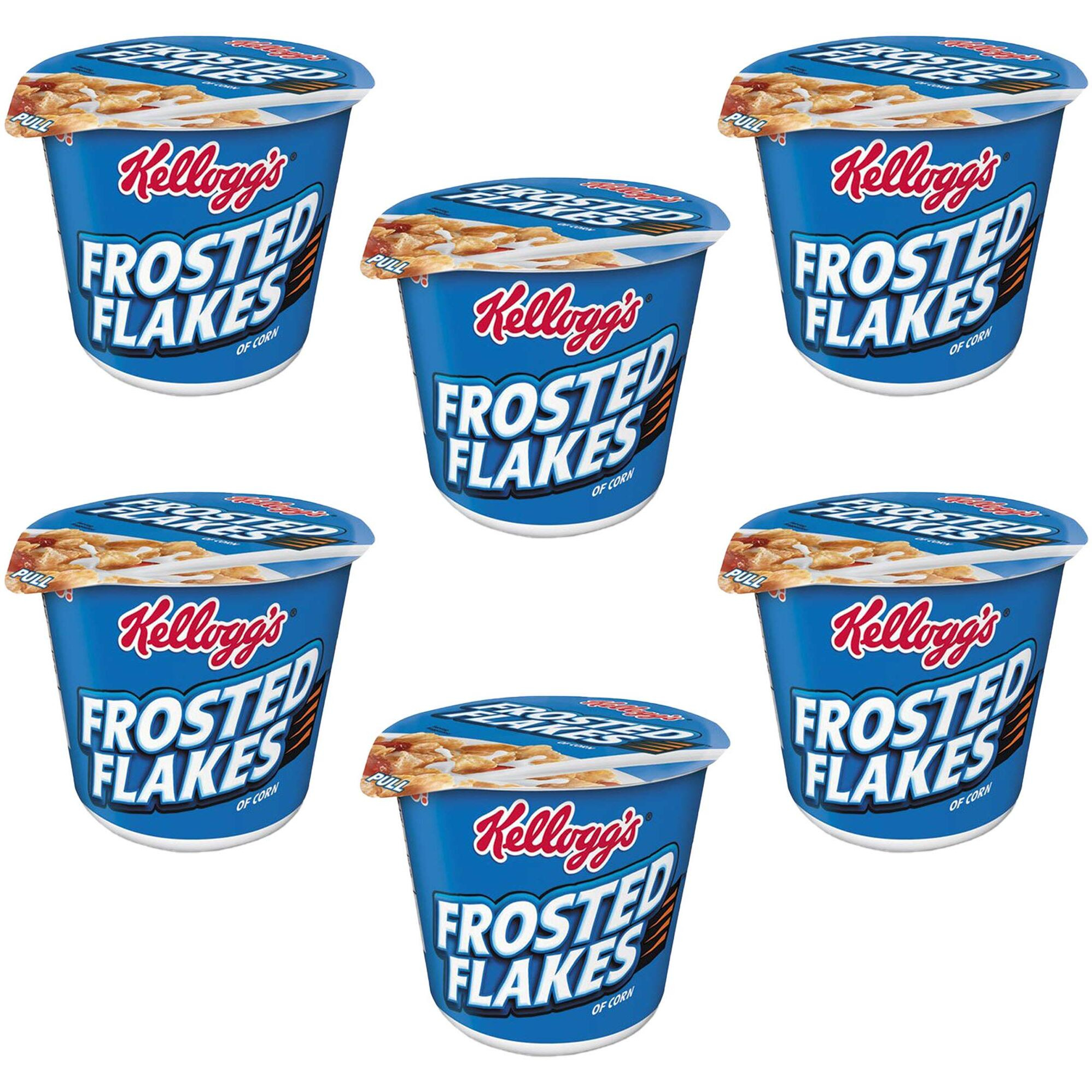 Kelloggs Products - Kelloggs - Breakfast Cereal, Frosted Flakes, Single-Serve 2.1Oz Cup, 6 Cups/Box - Sold As 1 Box - Individual Servings, Super-Size-To-Go Cups.
