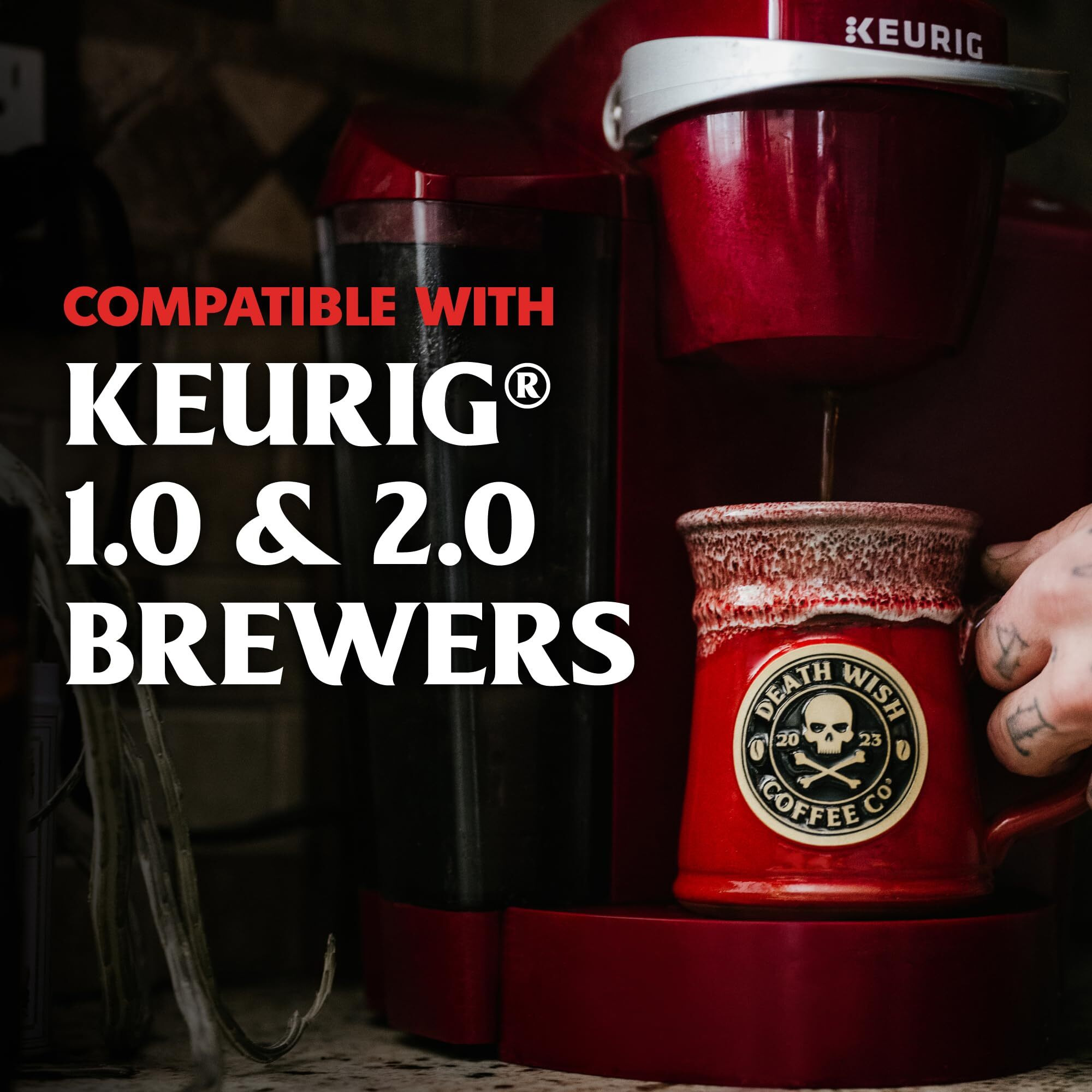 Death Wish Coffee - Single Serve Pods - Medium Roast - Made With Usda Certified Organic - Extra Kick Of Caffeine 10 Count (Pack Of 1)