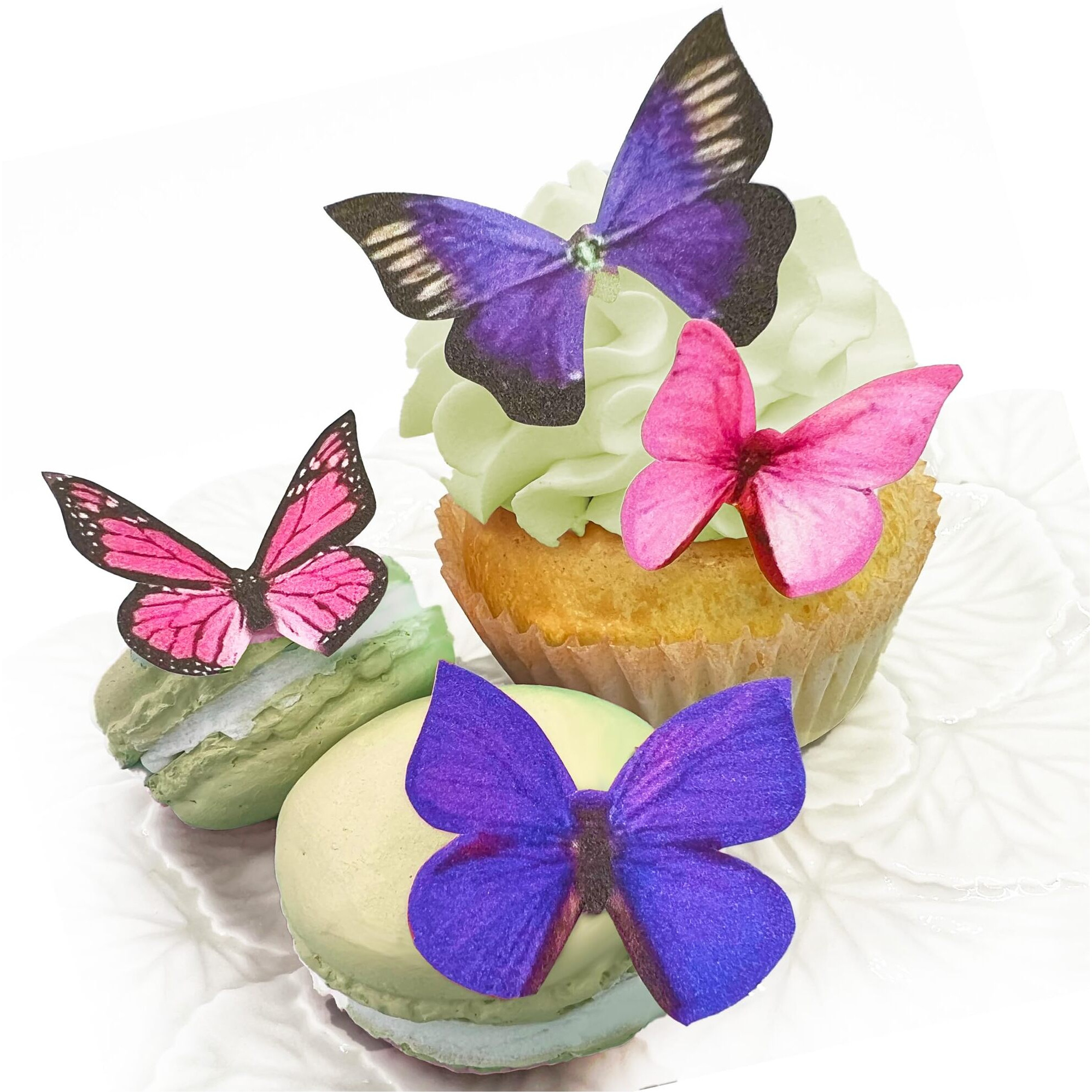 Sugar Robot Inc. Edible Butterflies For Cake Decorating - Small Size, Premium Crafted In The Usa - Butterfly Cake And Cupcake Toppers, Decoration (Pink And Purple Assorted)