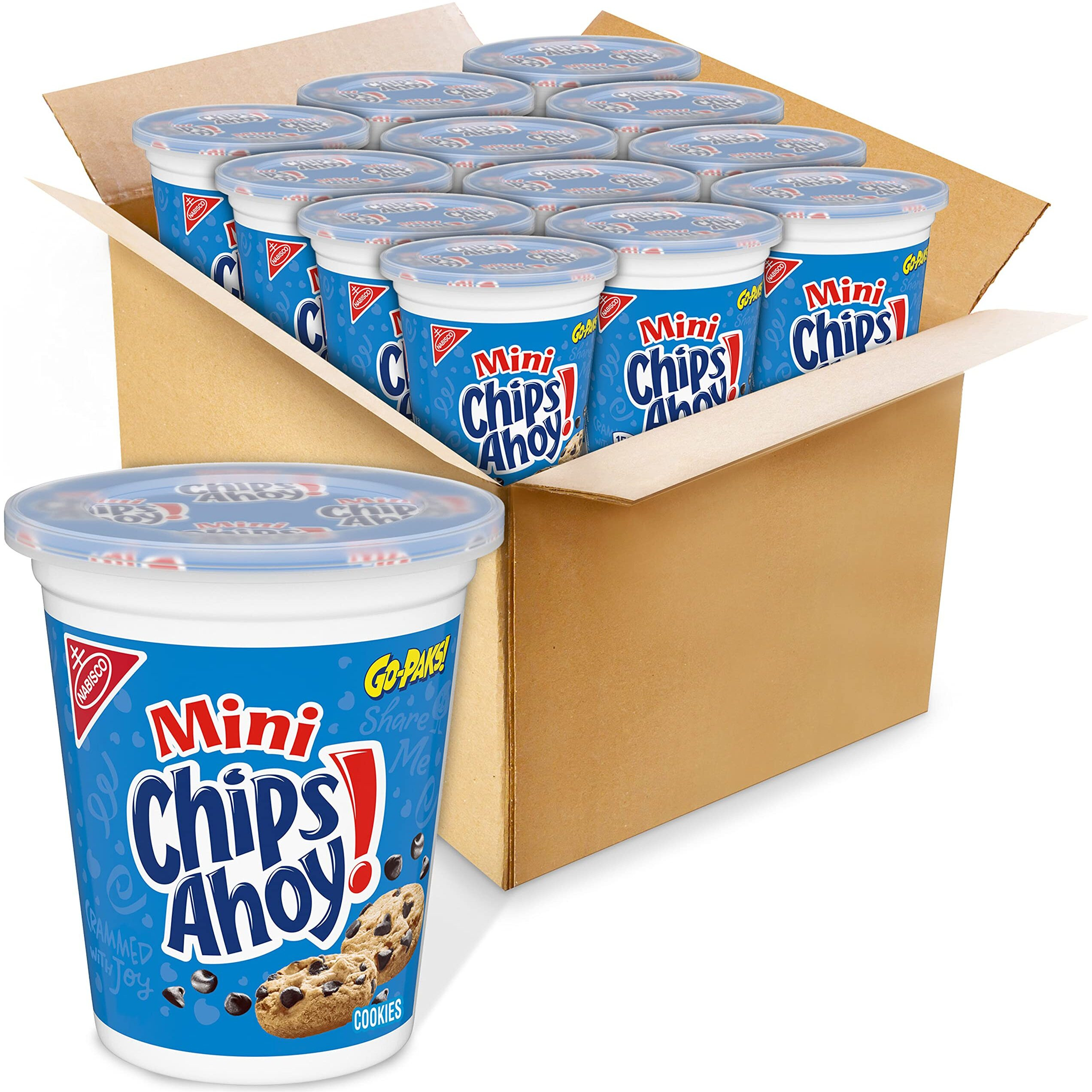 Chips Ahoy Mini Original Chocolate Chip Cookies, Go-Paks, 12 - 3.5 Oz Cups