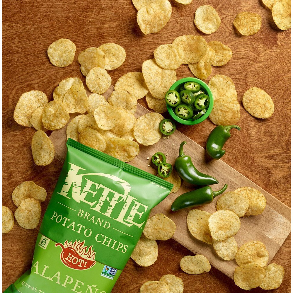 Kettle Brand Potato Chips, Jalapeno, 5 Ounce Bags (Pack Of 8)
