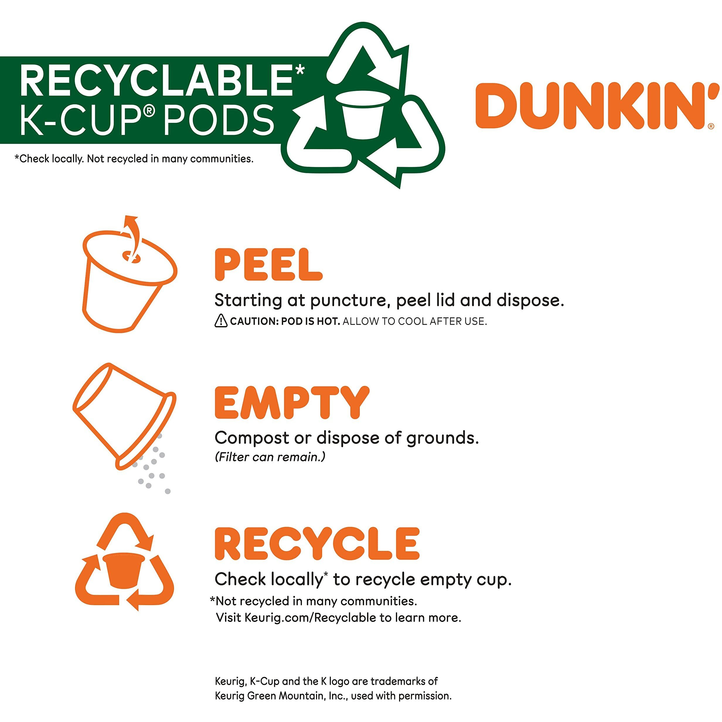 Dunkin' Hazelnut Flavored Coffee, 128 Keurig K-Cup Pods